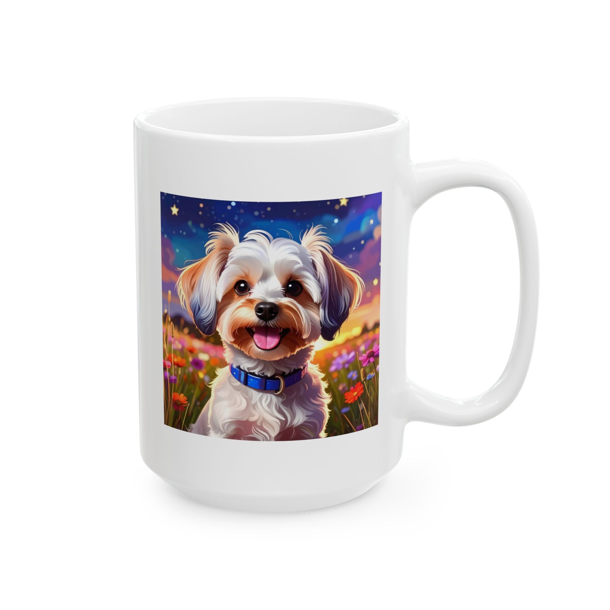 Yorkie Stary Night Ceramic Mug, (11oz, 15oz)
