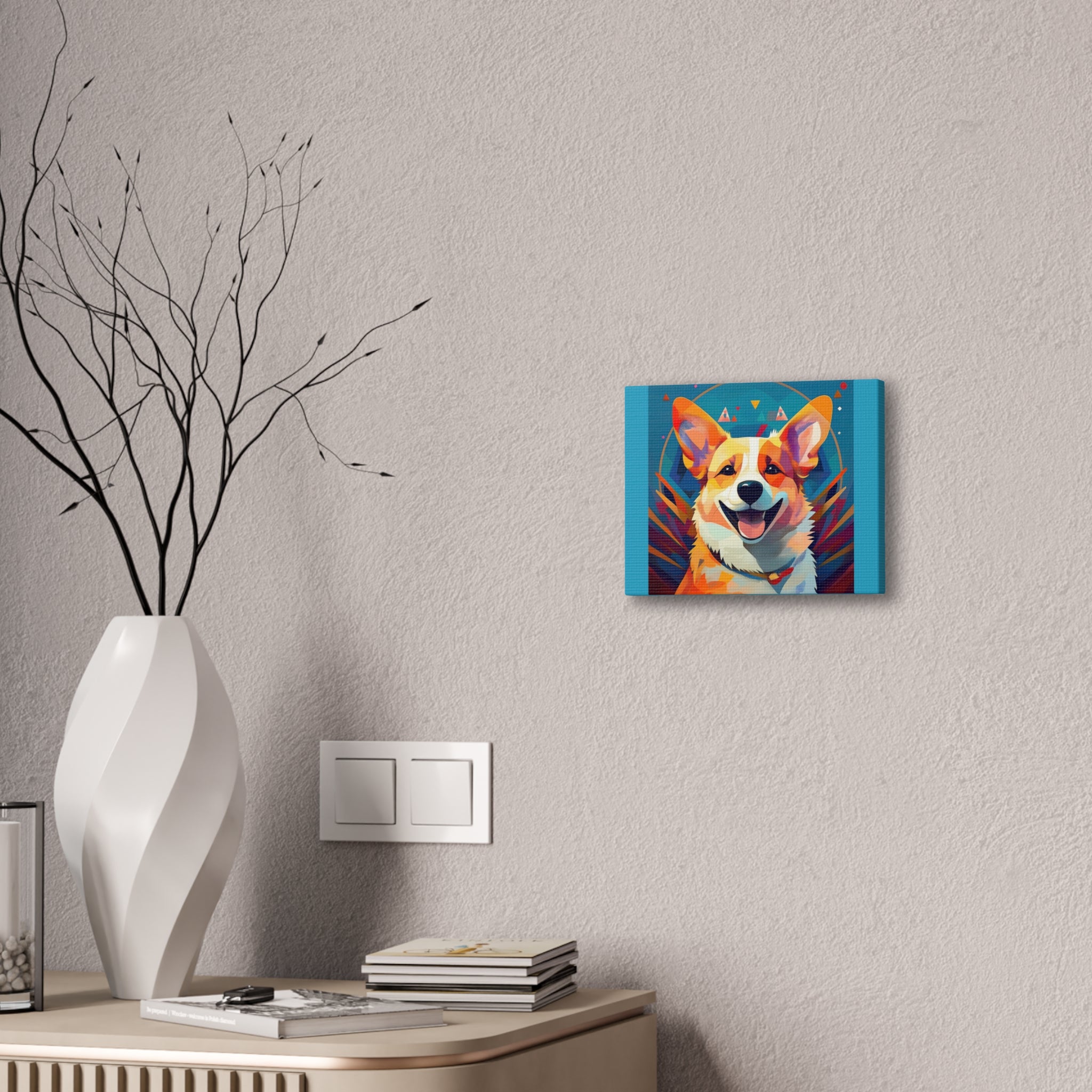 Corgi Canvas Painting