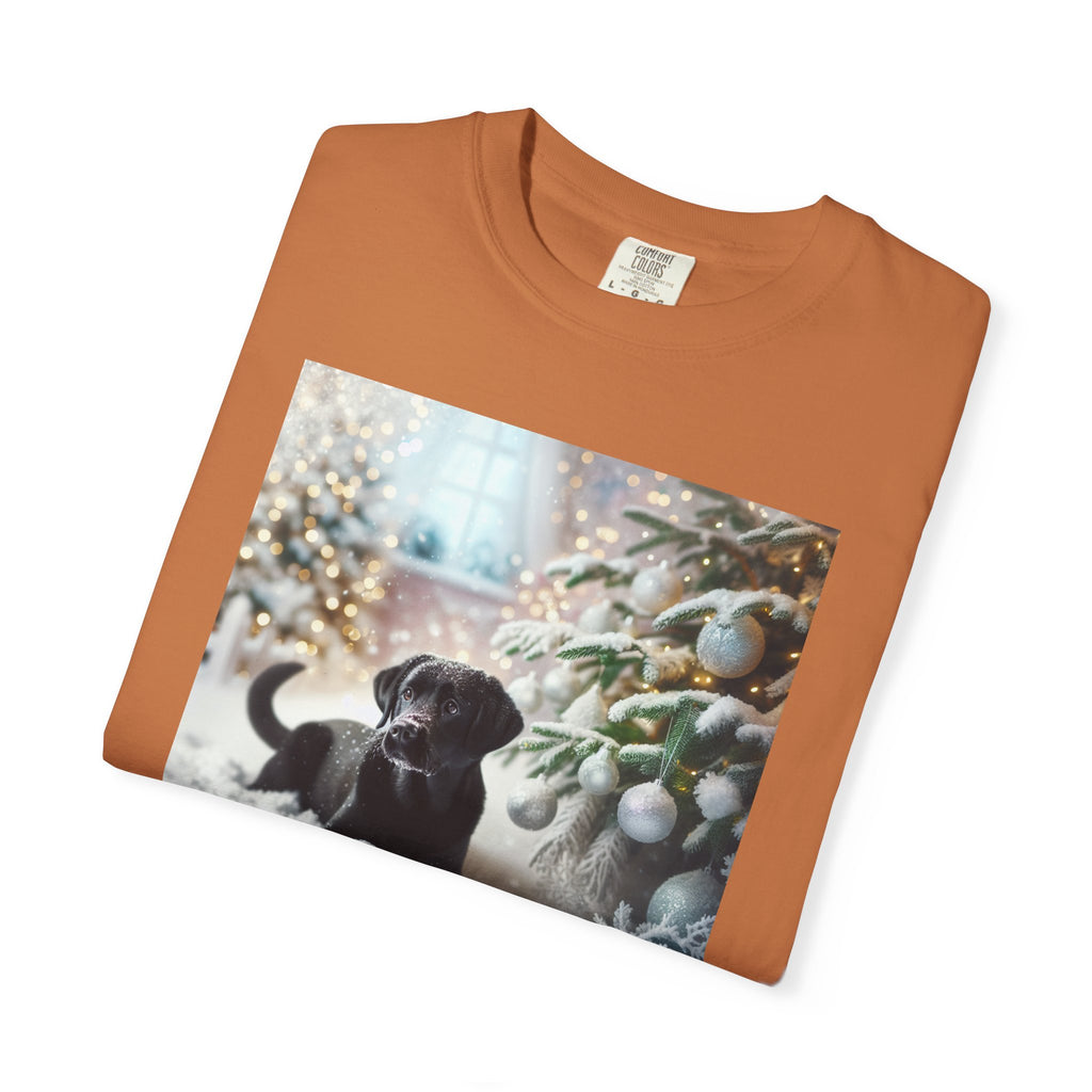 Black Lab Puppy Holiday Unisex Garment-Dyed T-shirt