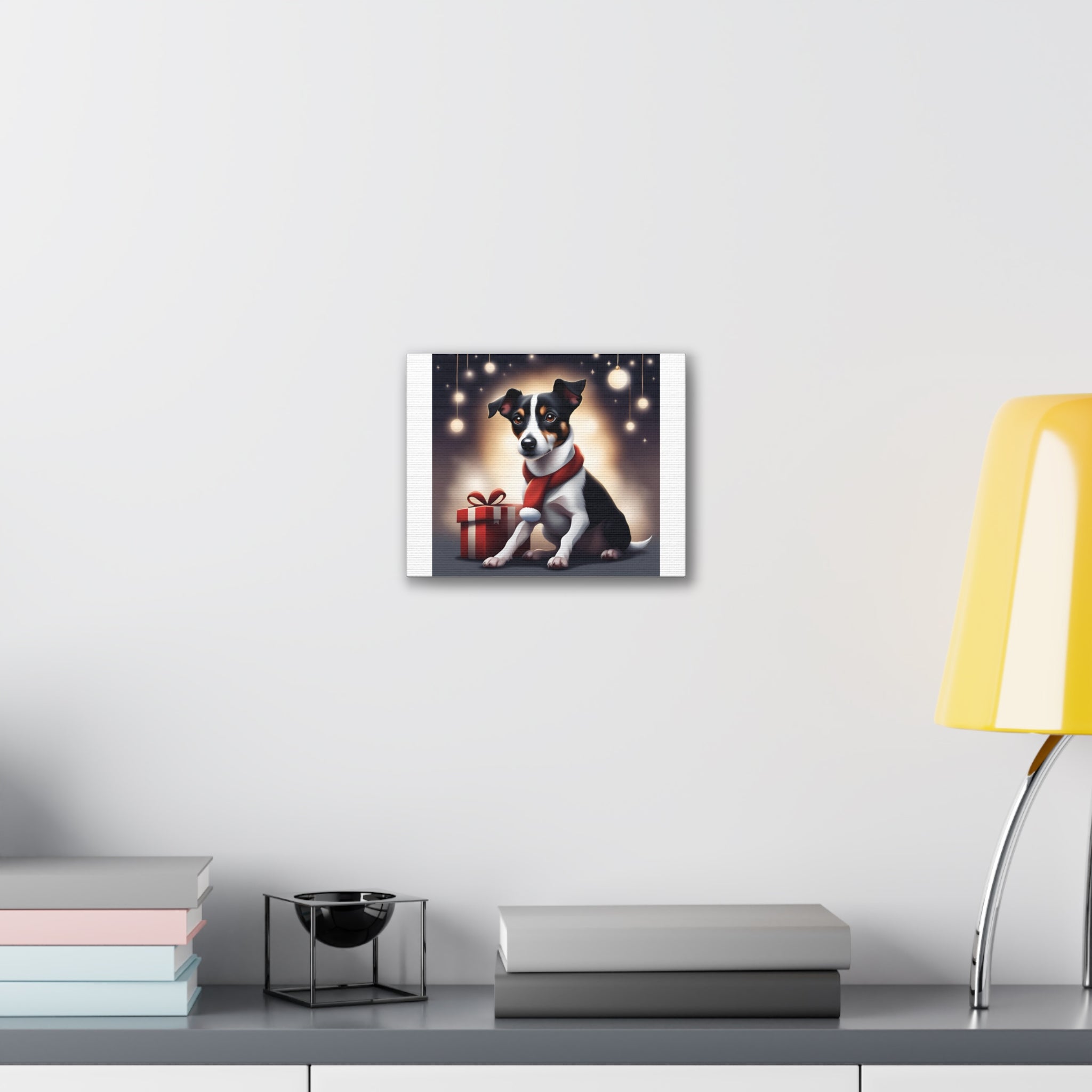 Jack Russel Holiday Canvas Stretched, 0.75"