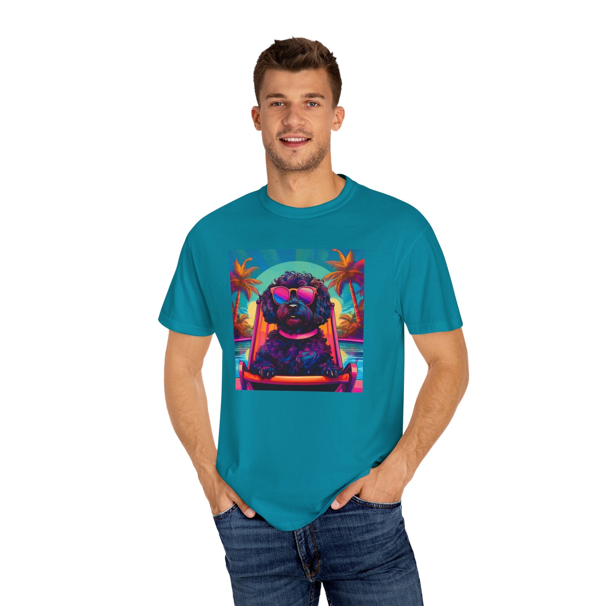 Doodle Poolside Unisex Garment-Dyed T-shirt