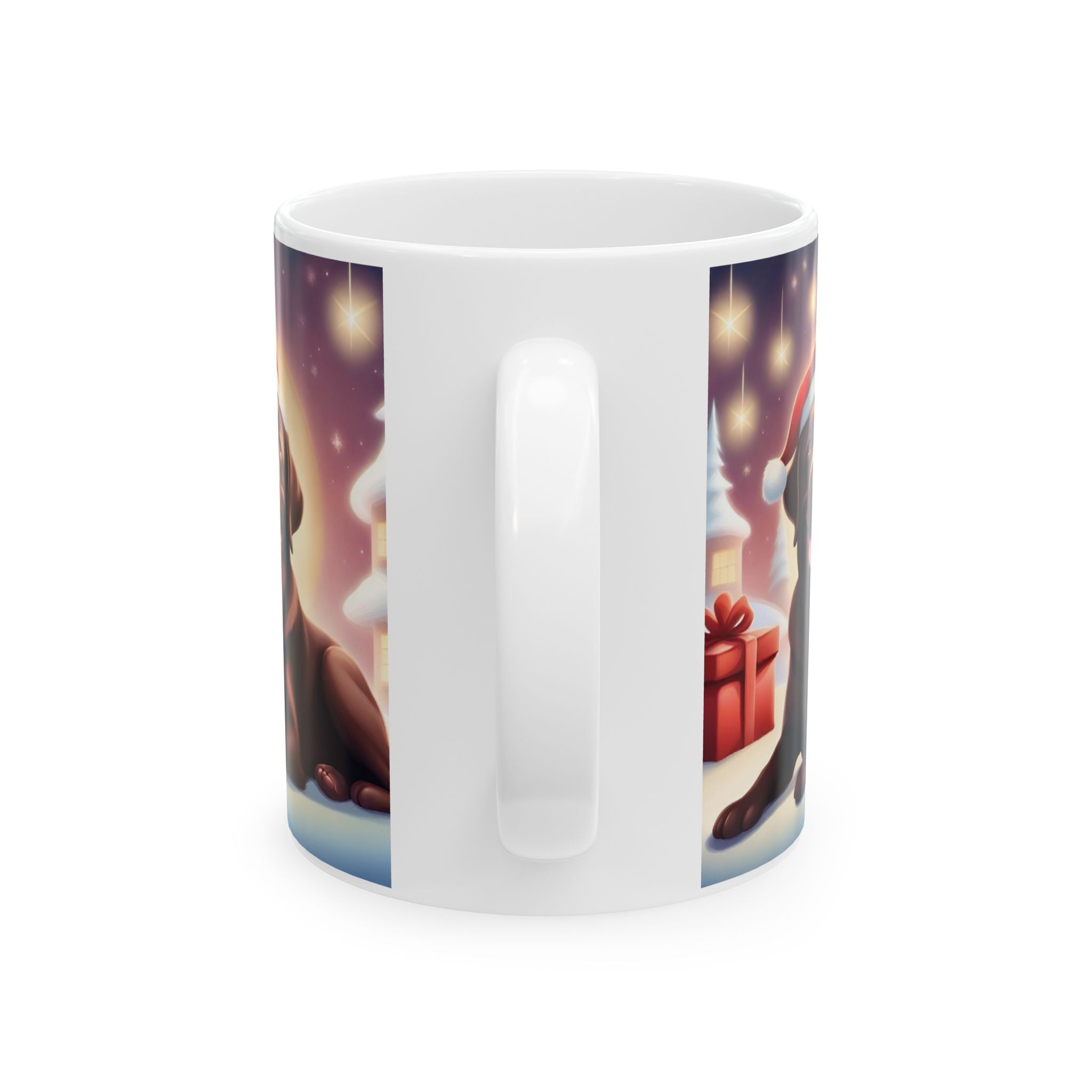 Chocolate Lab Holiday Ceramic Mug, (11oz, 15oz)