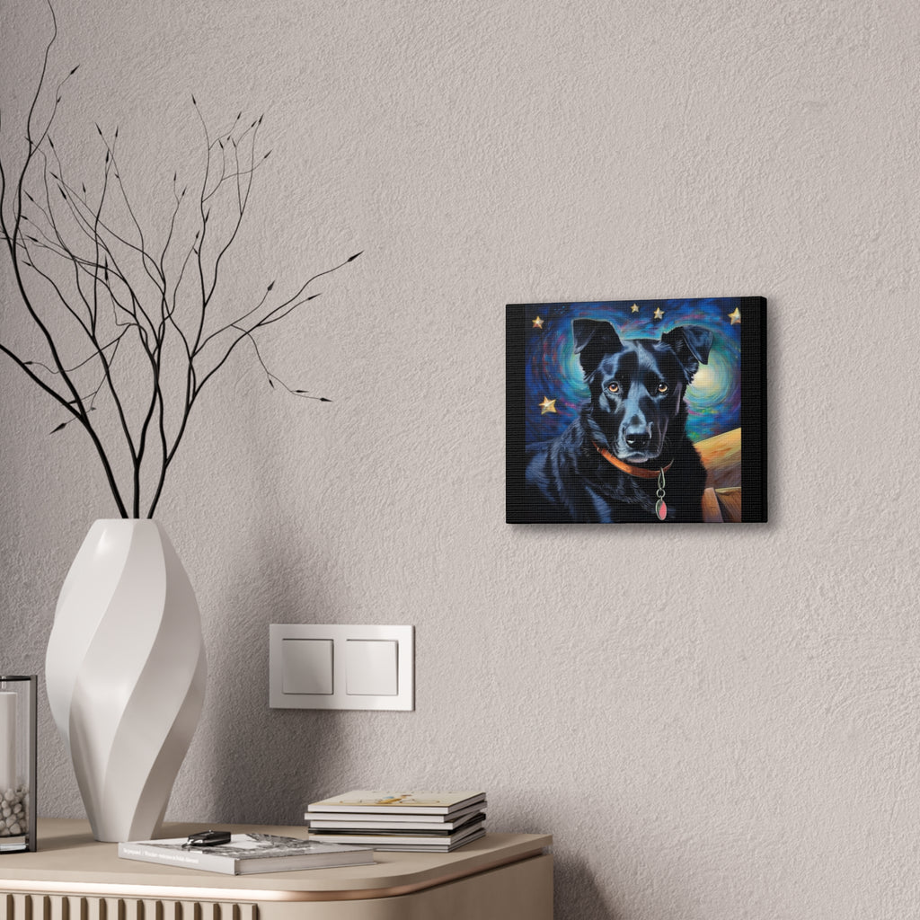 Black Shepherd Lab Stary Night Cavas Painting