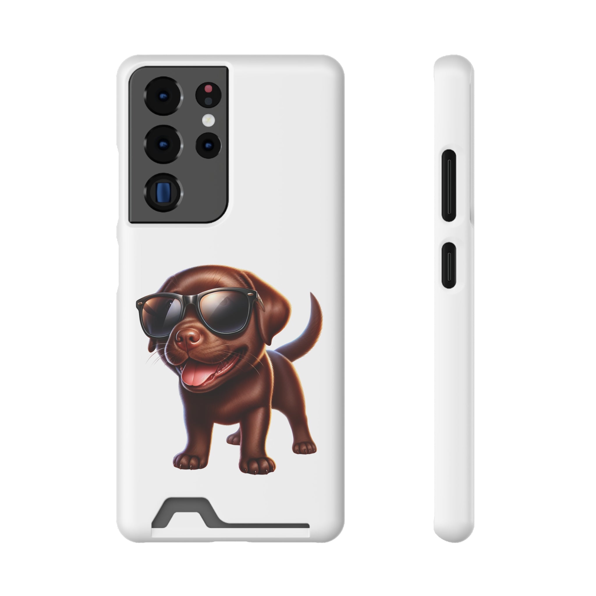 Chocolate Lab with Sunglasses Phone Case with Card Holder