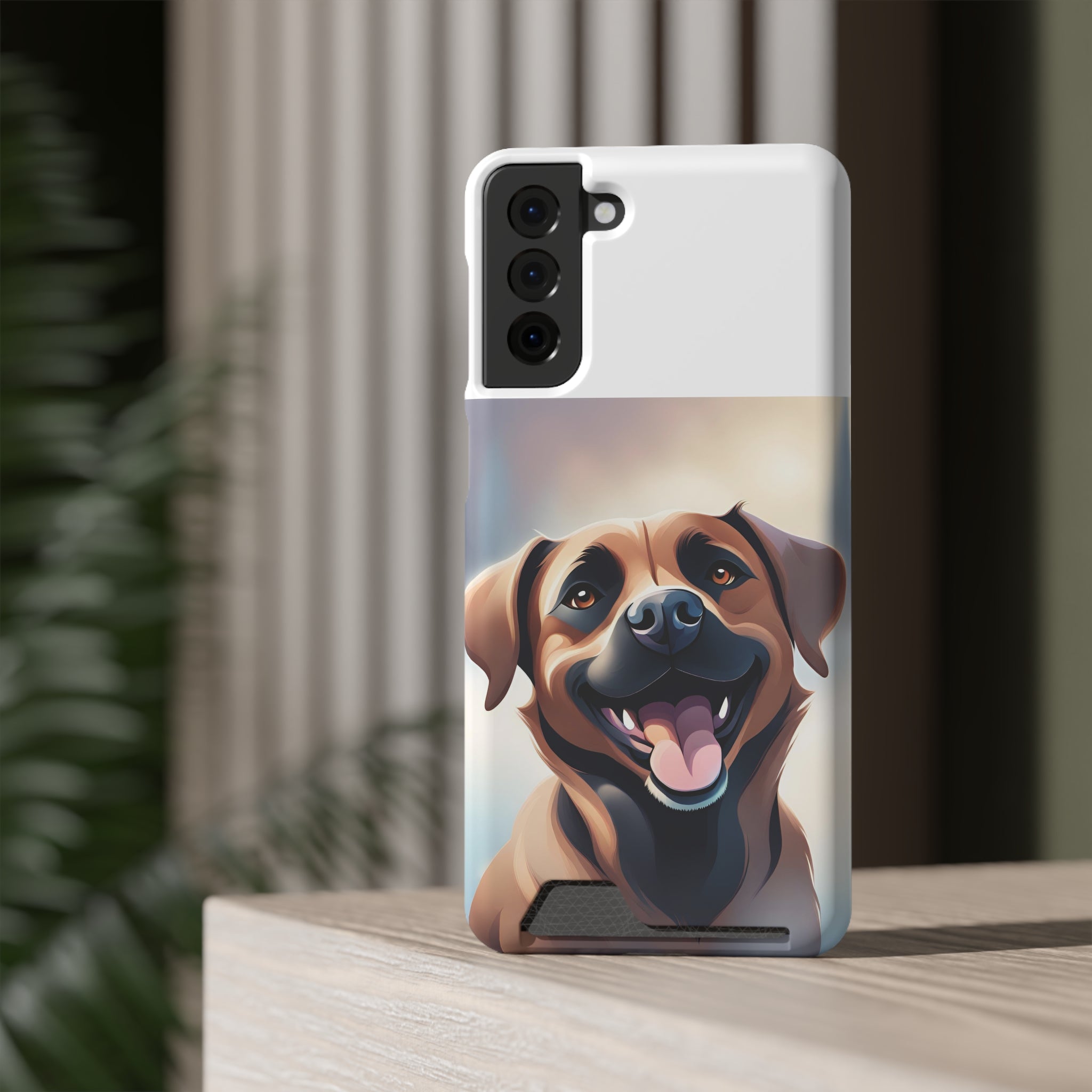 Black Mouth Cur Phone Case with Card Holder
