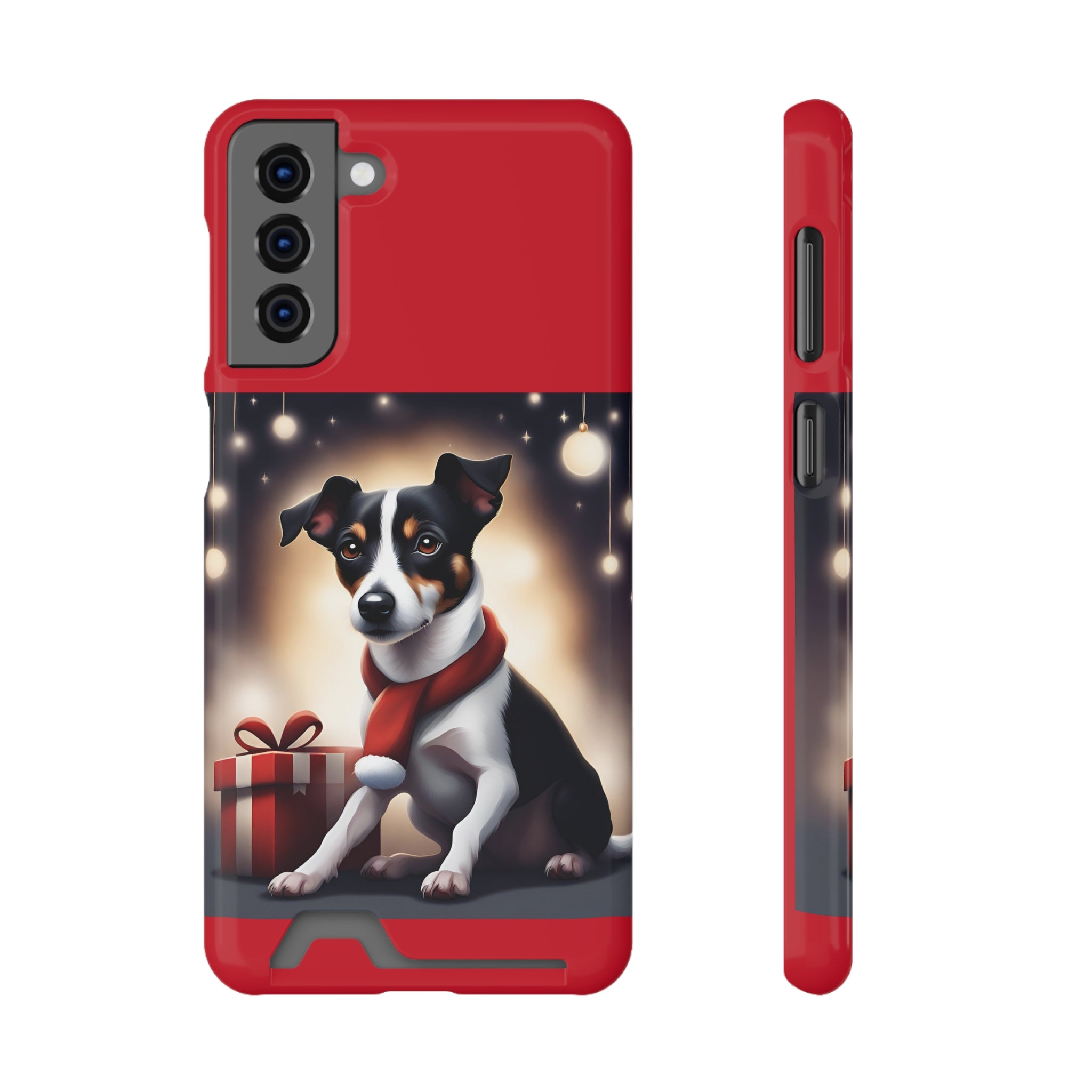 Jack Russel Holiday Phone Case with Card Holder