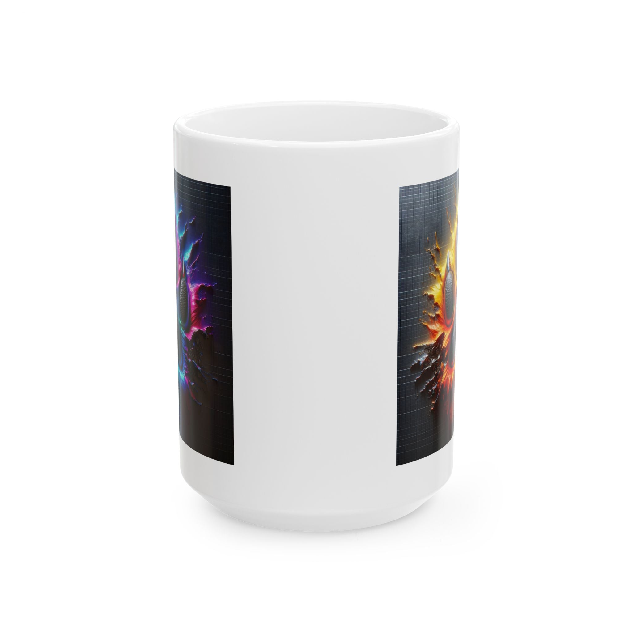 Electric Rainbow Dog Paw Ceramic Mug, (11oz, 15oz)