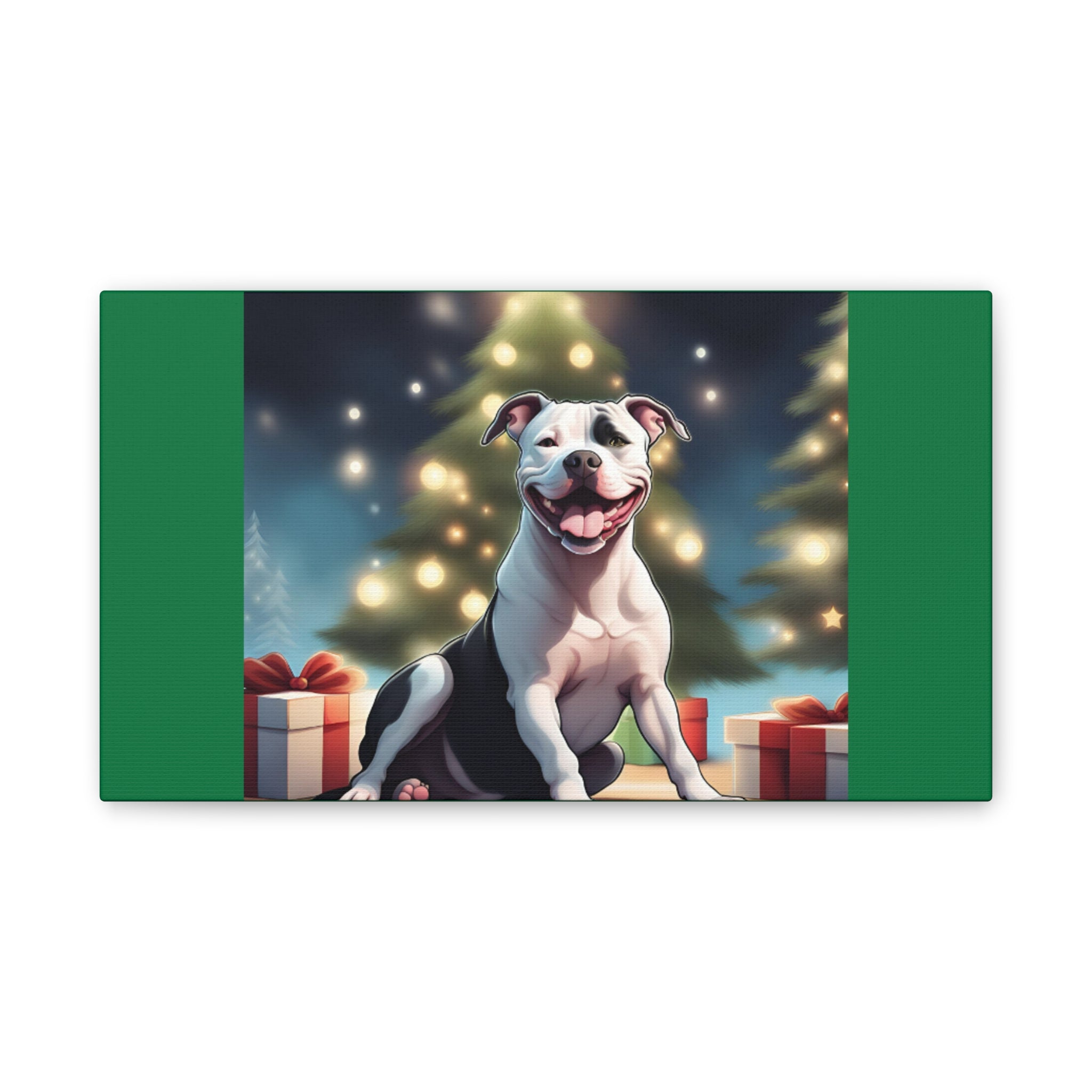 Pit Bull Holiday Canvas Stretched, 0.75"