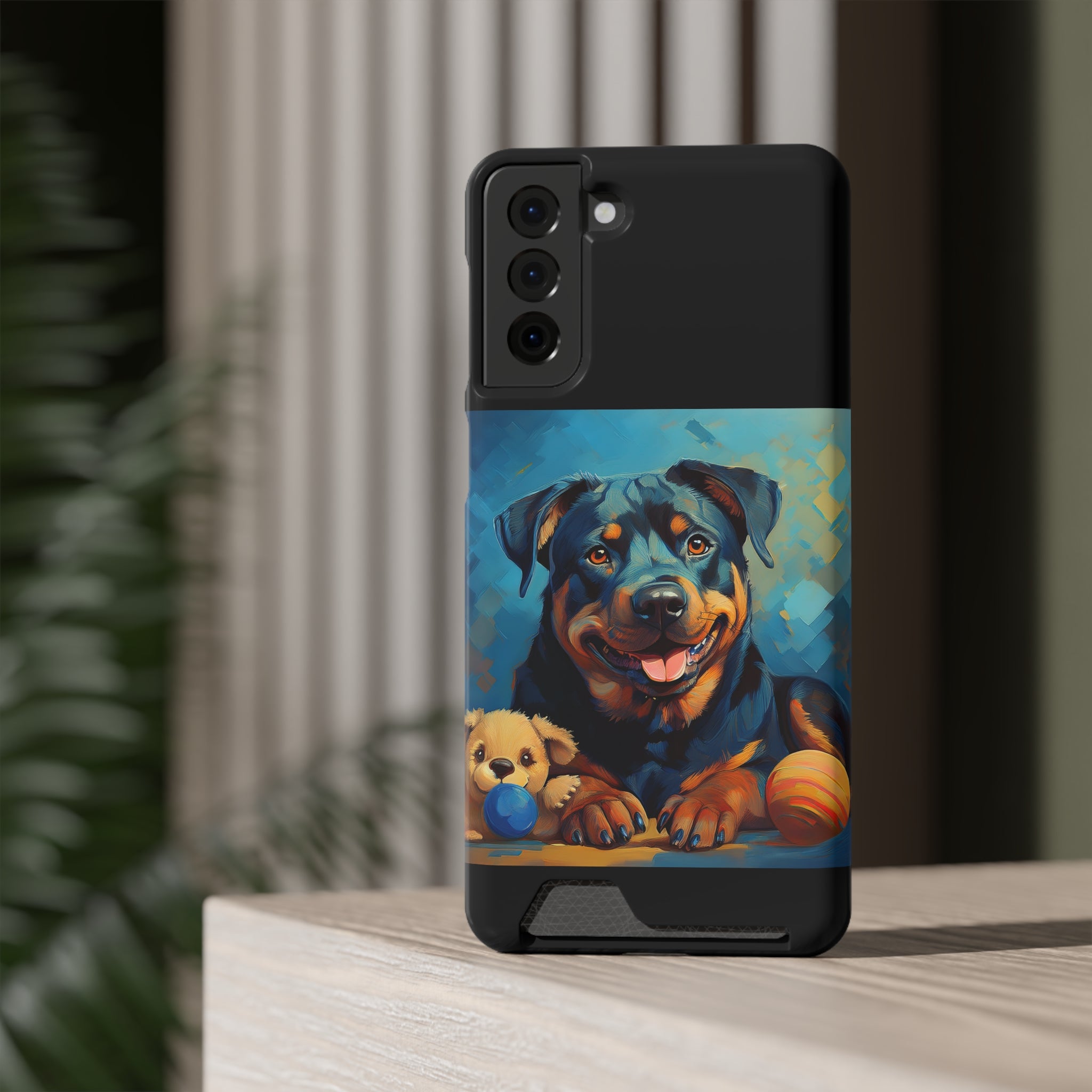 Rottweiler Phone Case with Card Holder