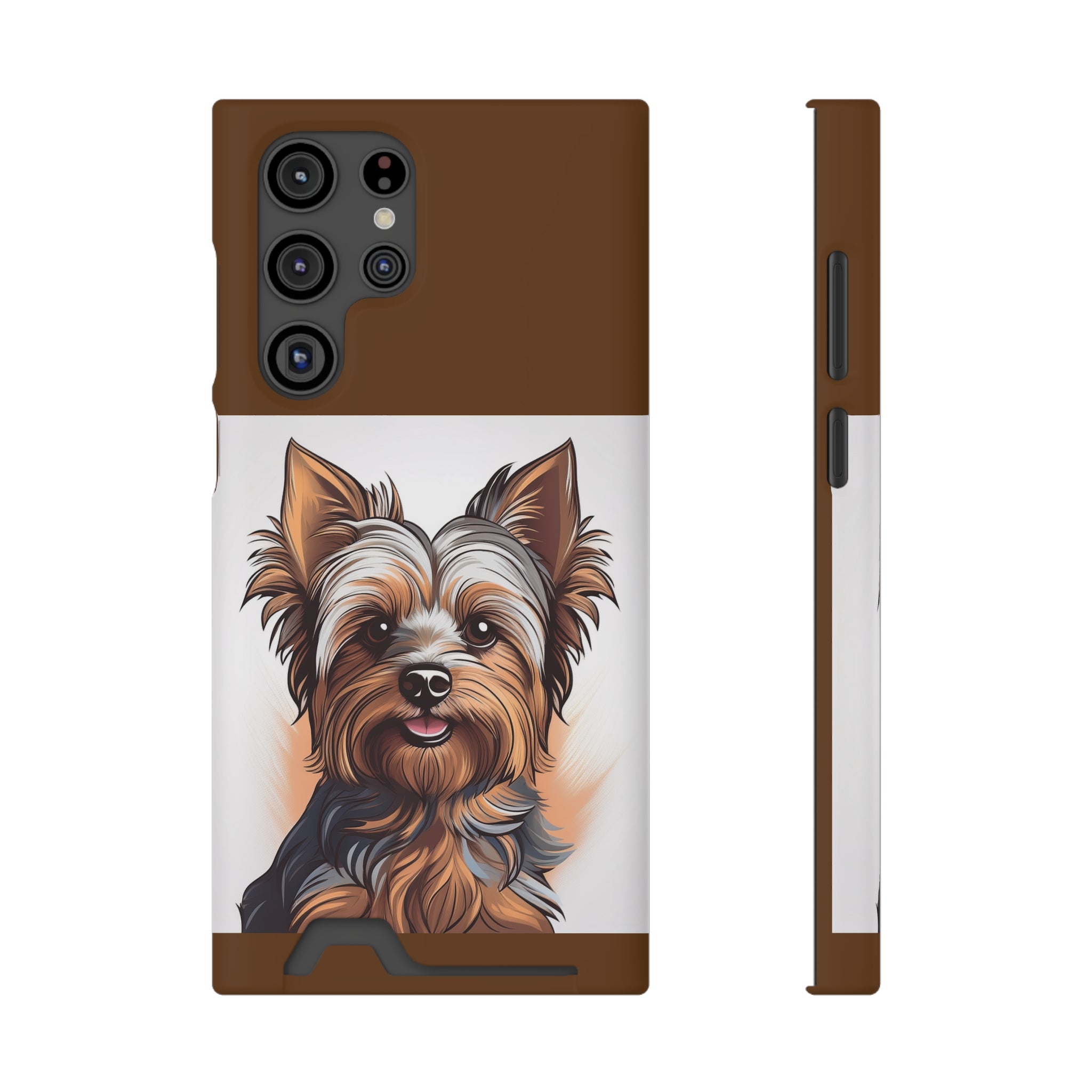 Yorkie Phone Case with Card Holder