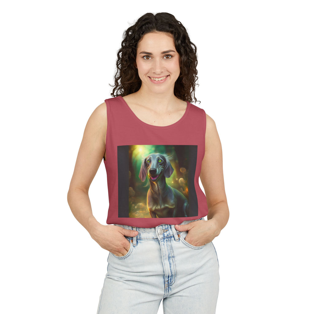 Silver Grey Dachshund Unisex Tank Top