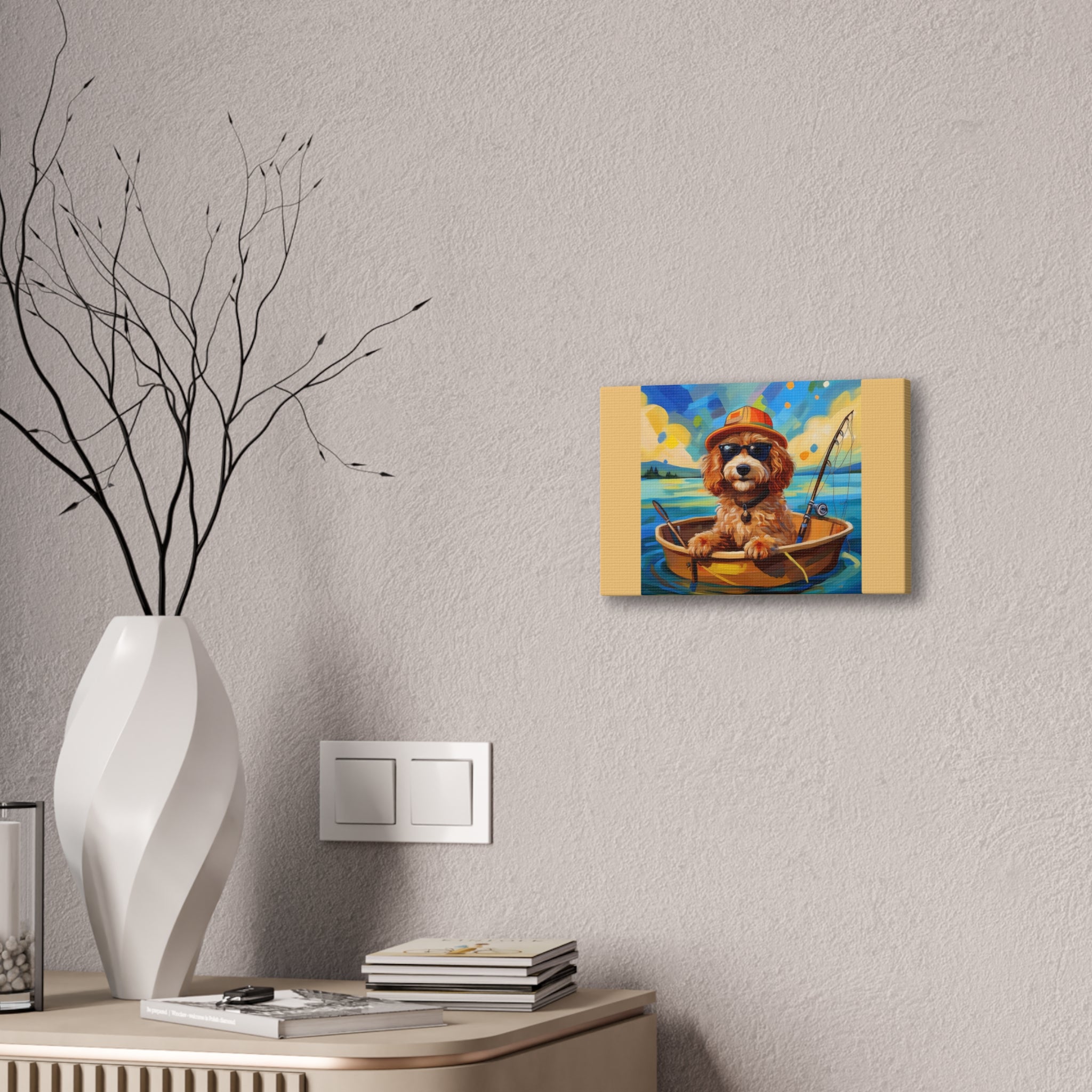 Doodle Fishing Canvas Painting