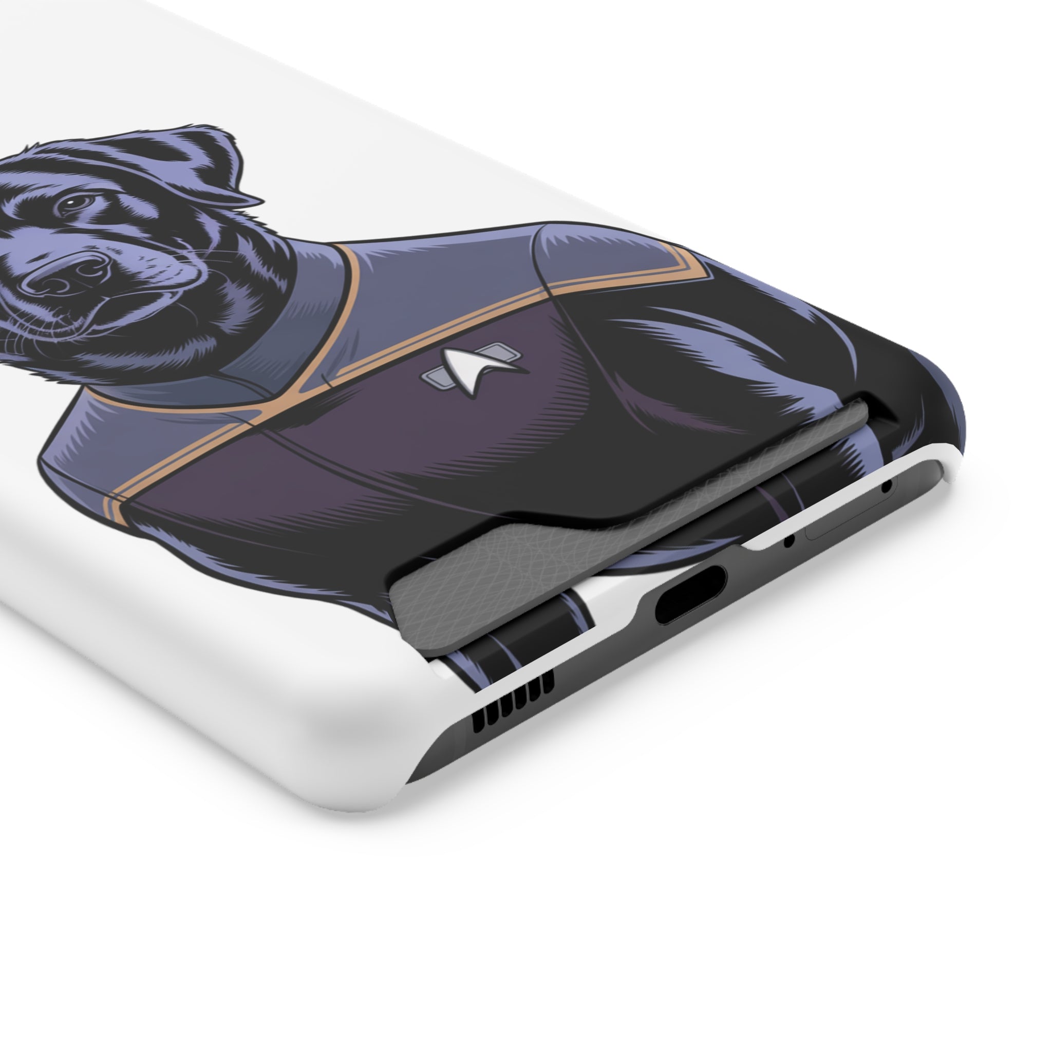 Black Lab Dog-Fleet Phone Case with Card Holder