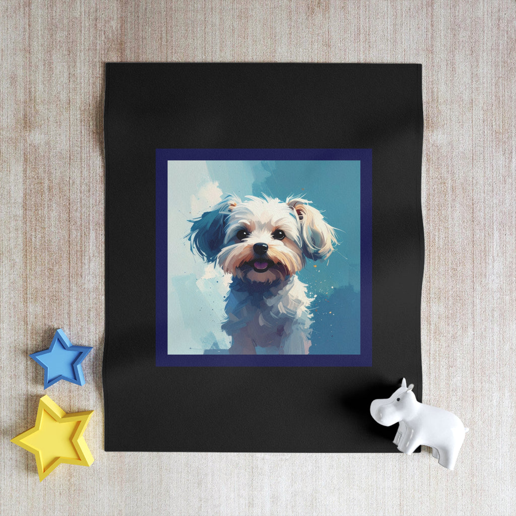 White Frost Yorkie Throw Blanket