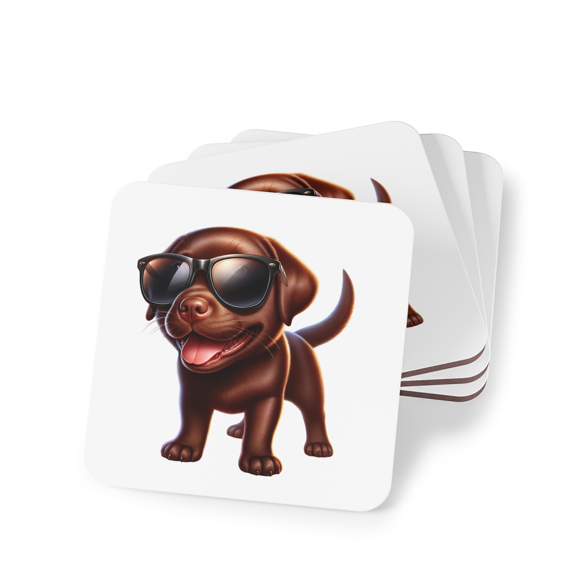 Chocolate Lab w/ sunglasses Coasters