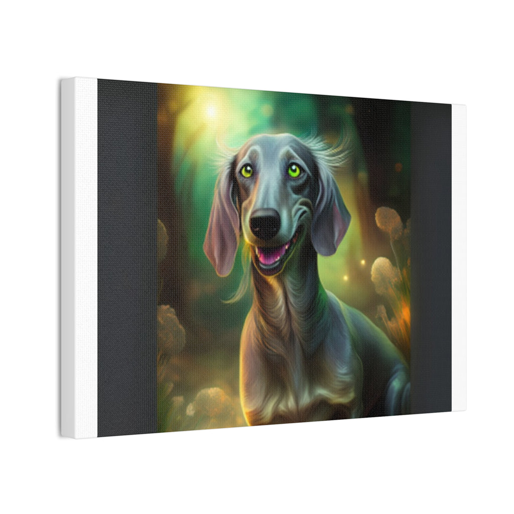 Silver Grey Dachshund Canvas Stretched, 0.75"