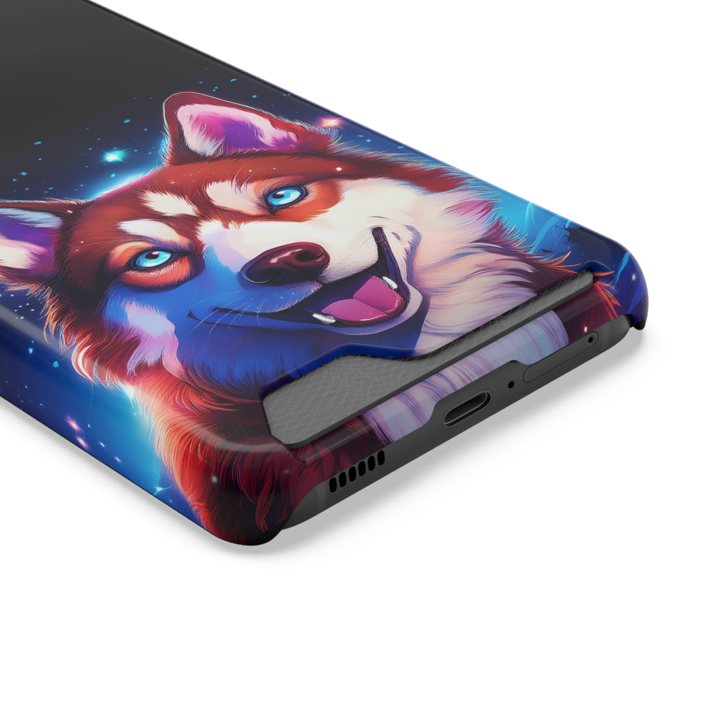 Eskimo Husky Stary Night Phone Case with Card Holder
