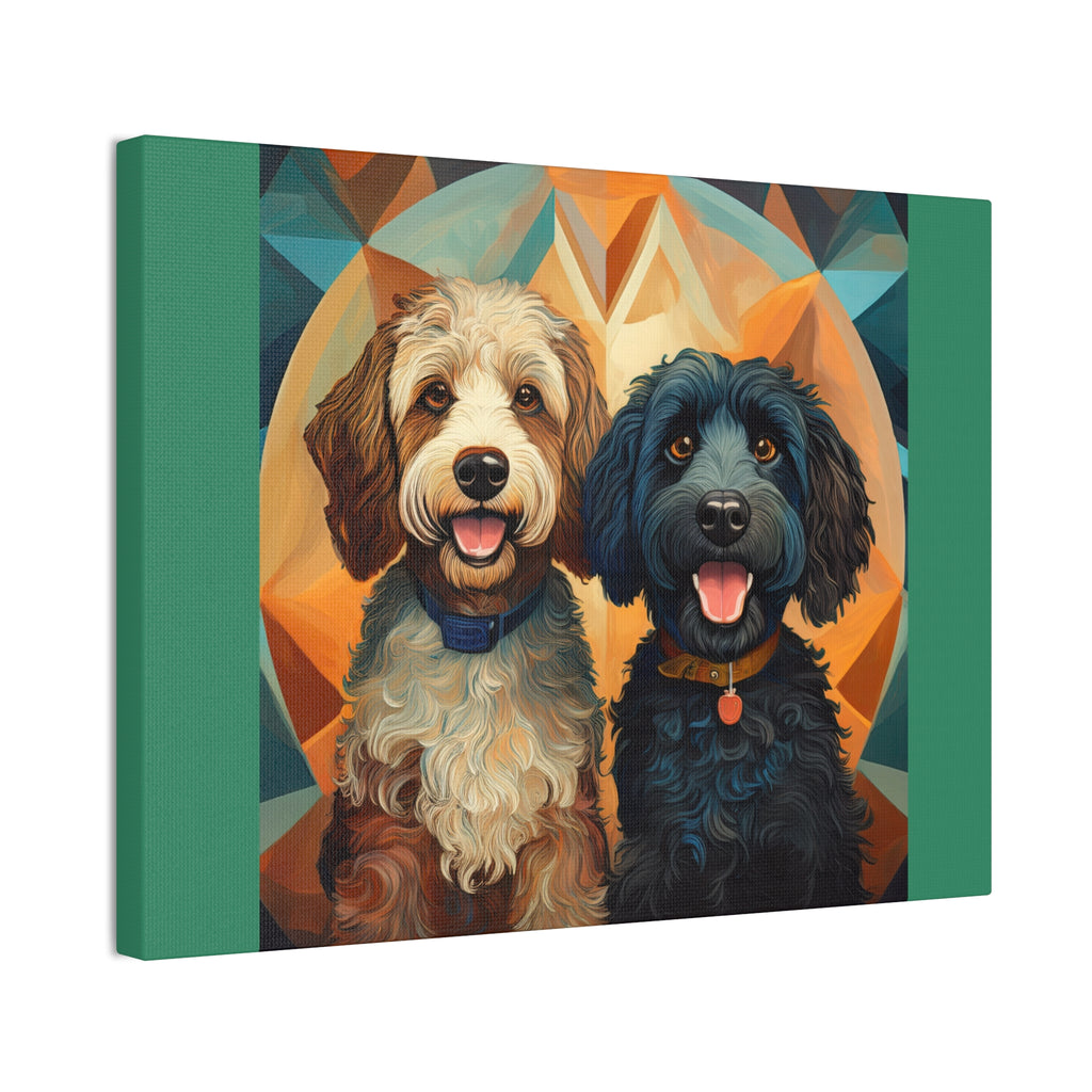 Doodles, Black & Tan Canvas Painting