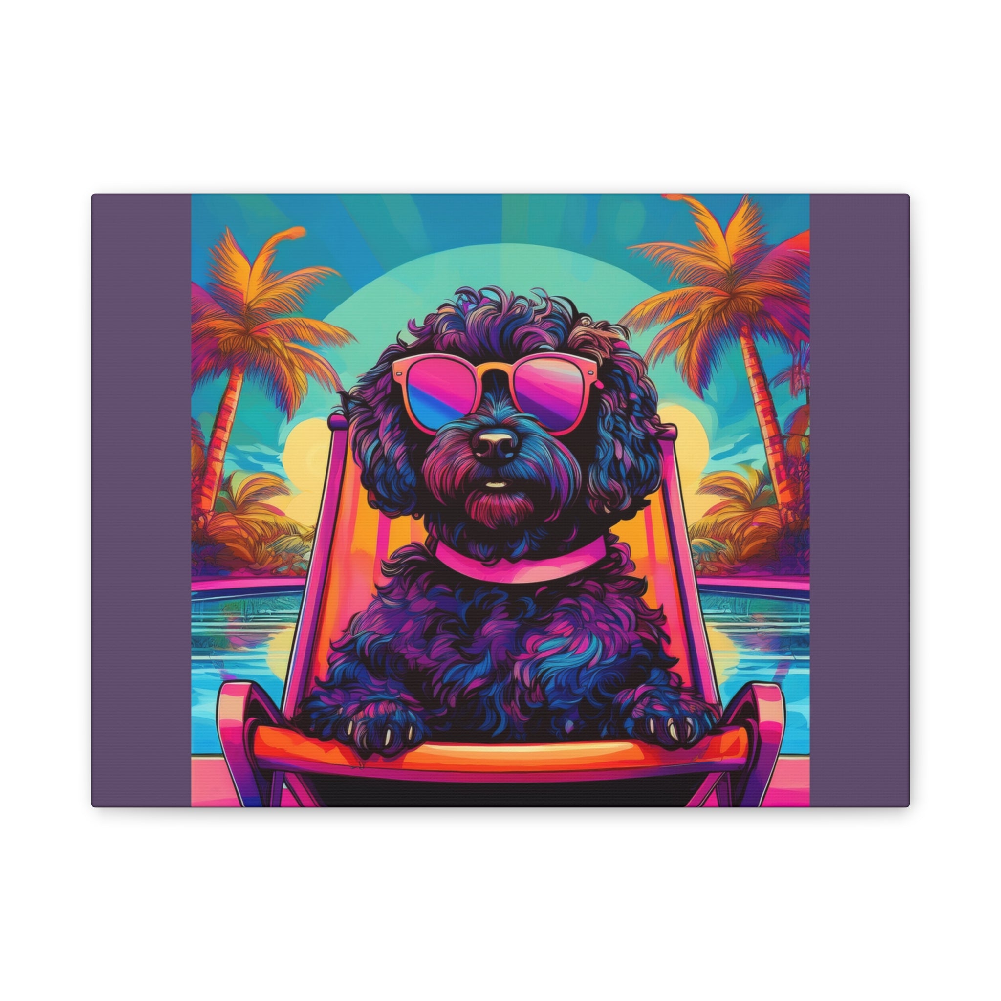 Doodle Poolside Canvas Painting