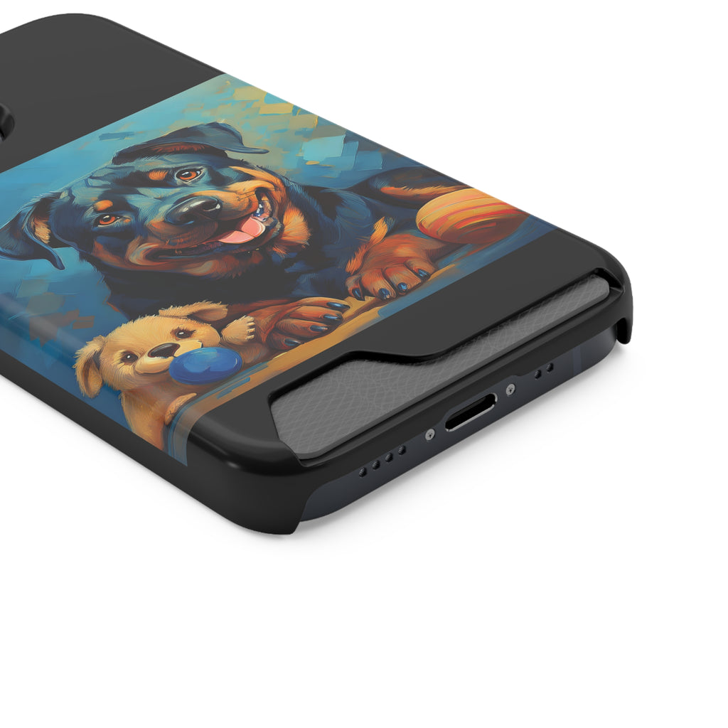 Rottweiler Phone Case with Card Holder