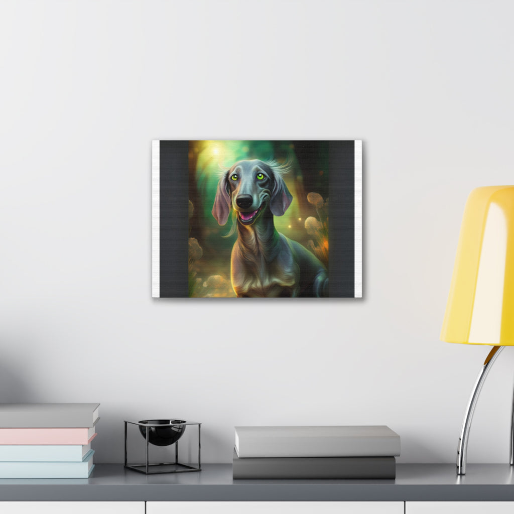 Silver Grey Dachshund Canvas Stretched, 0.75"
