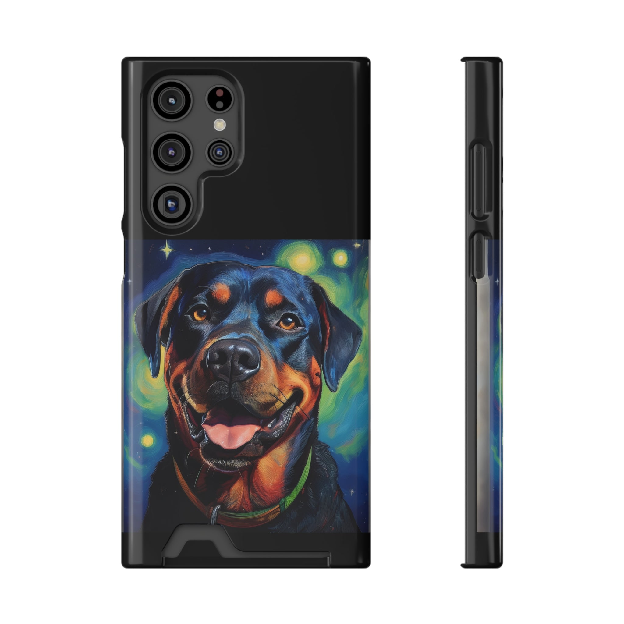 Rottweiler Stary Night Phone Case with Card Holder