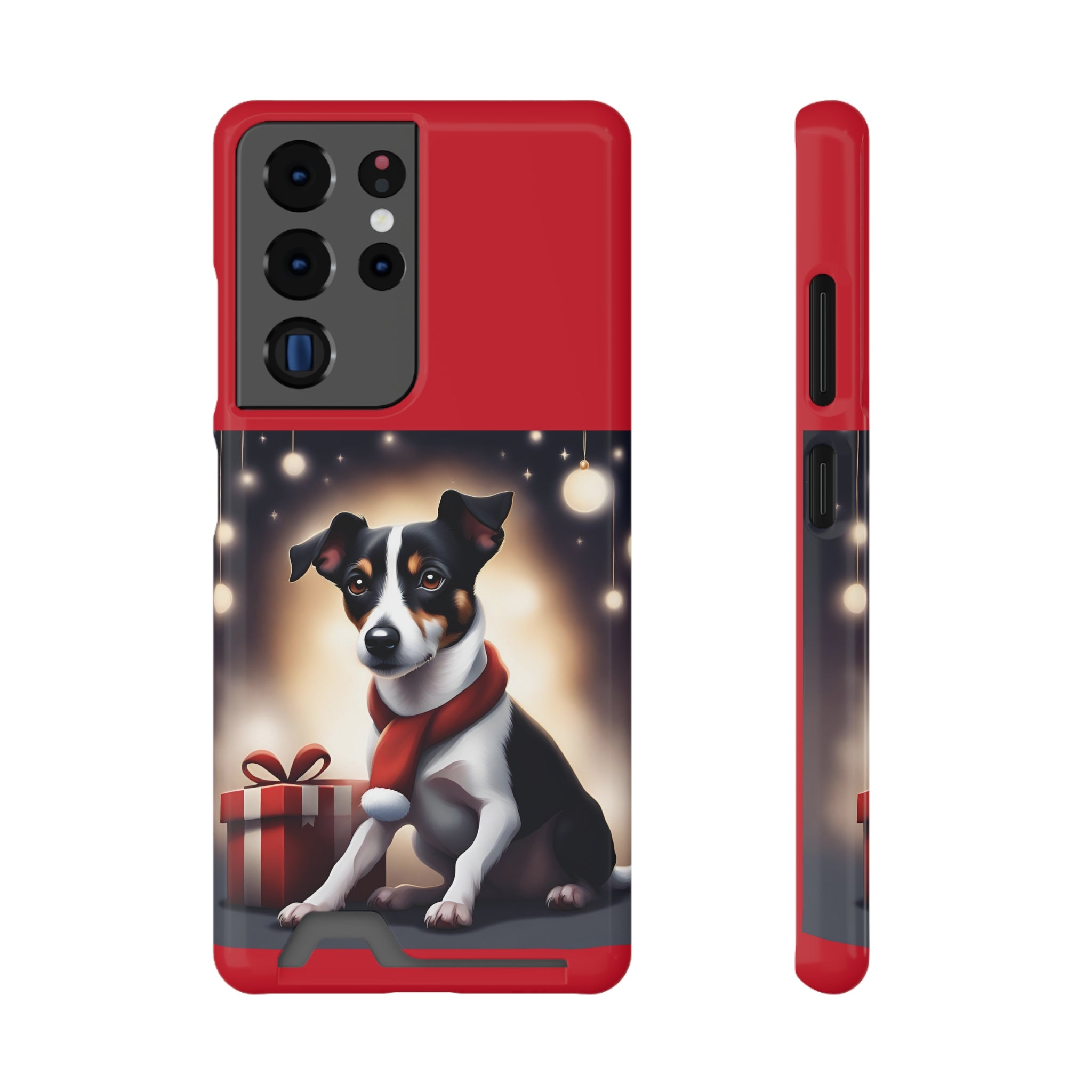 Jack Russel Holiday Phone Case with Card Holder