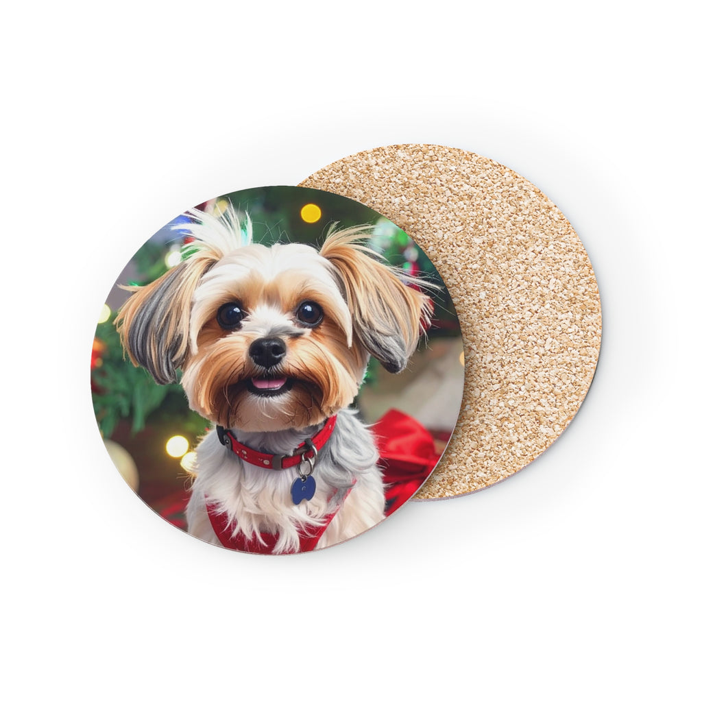 Yorkie Holiday Tzu Coasters