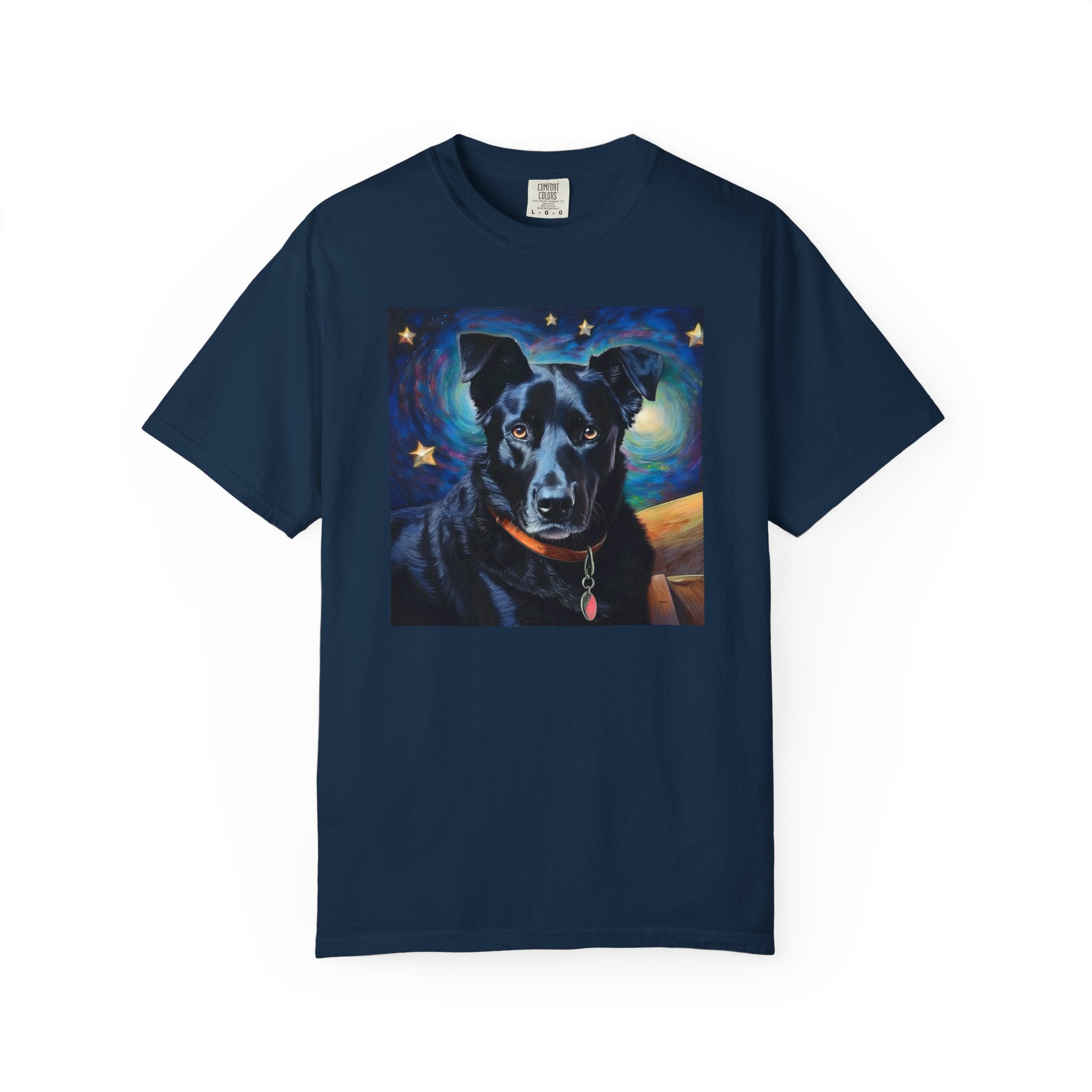 Black Shepherd Lab Stary Night Unisex Garment-Dyed T-shirt