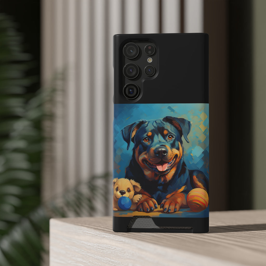 Rottweiler Phone Case with Card Holder
