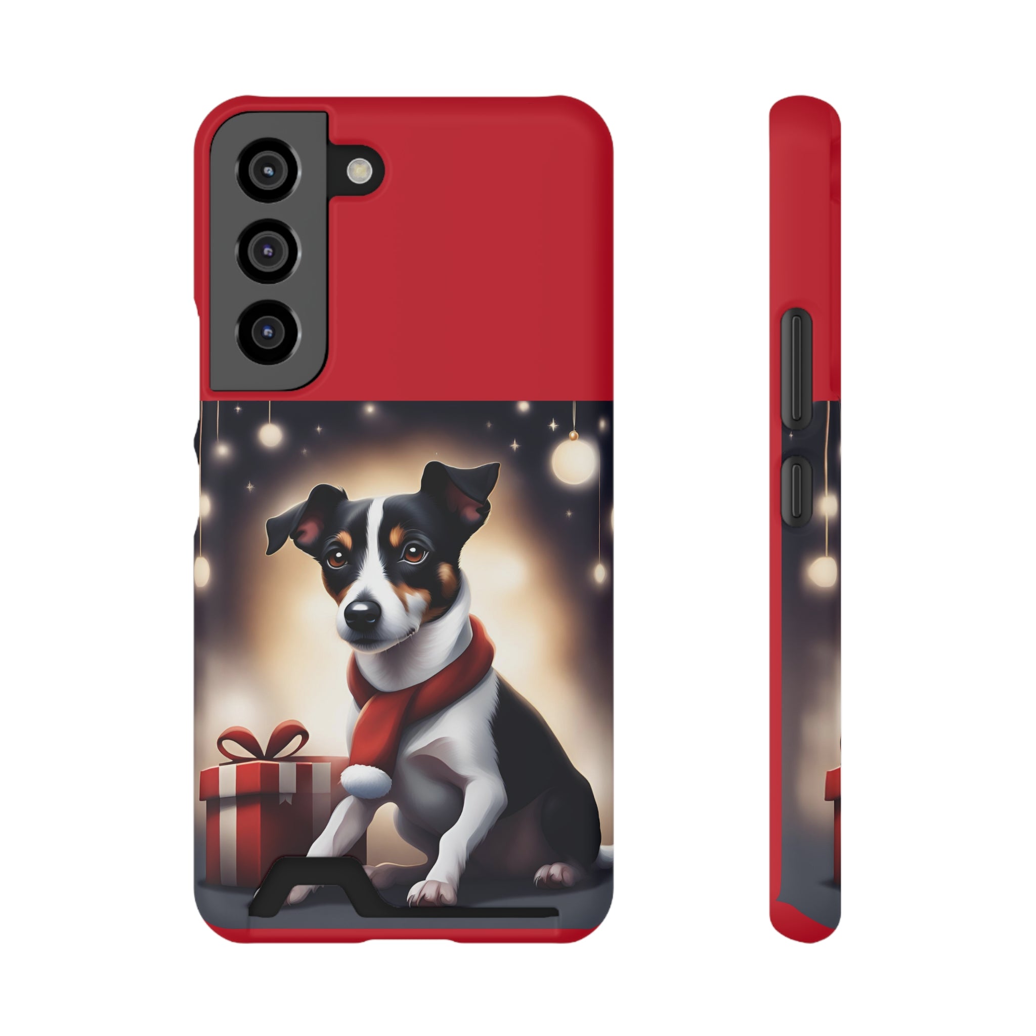 Jack Russel Holiday Phone Case with Card Holder