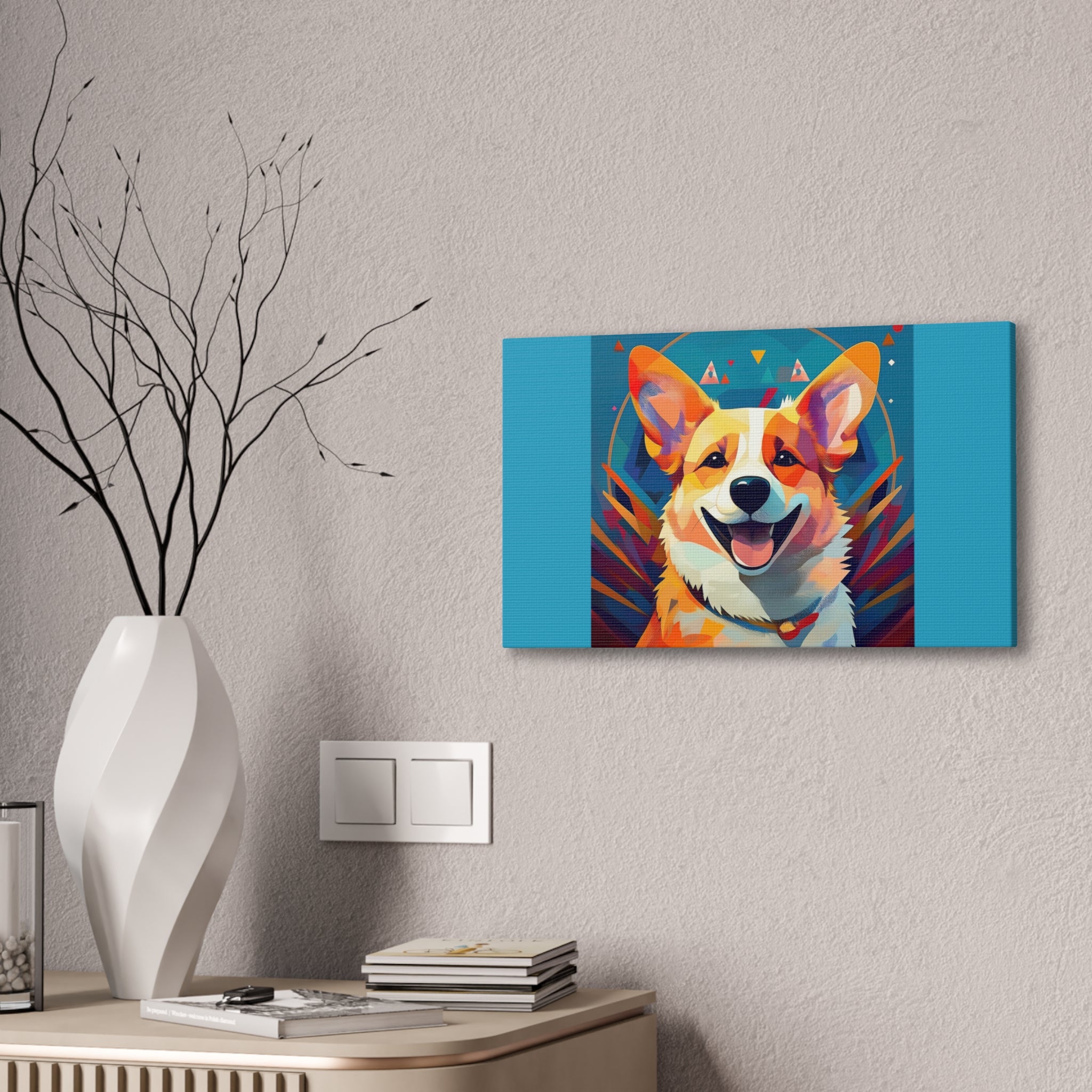 Corgi Canvas Painting