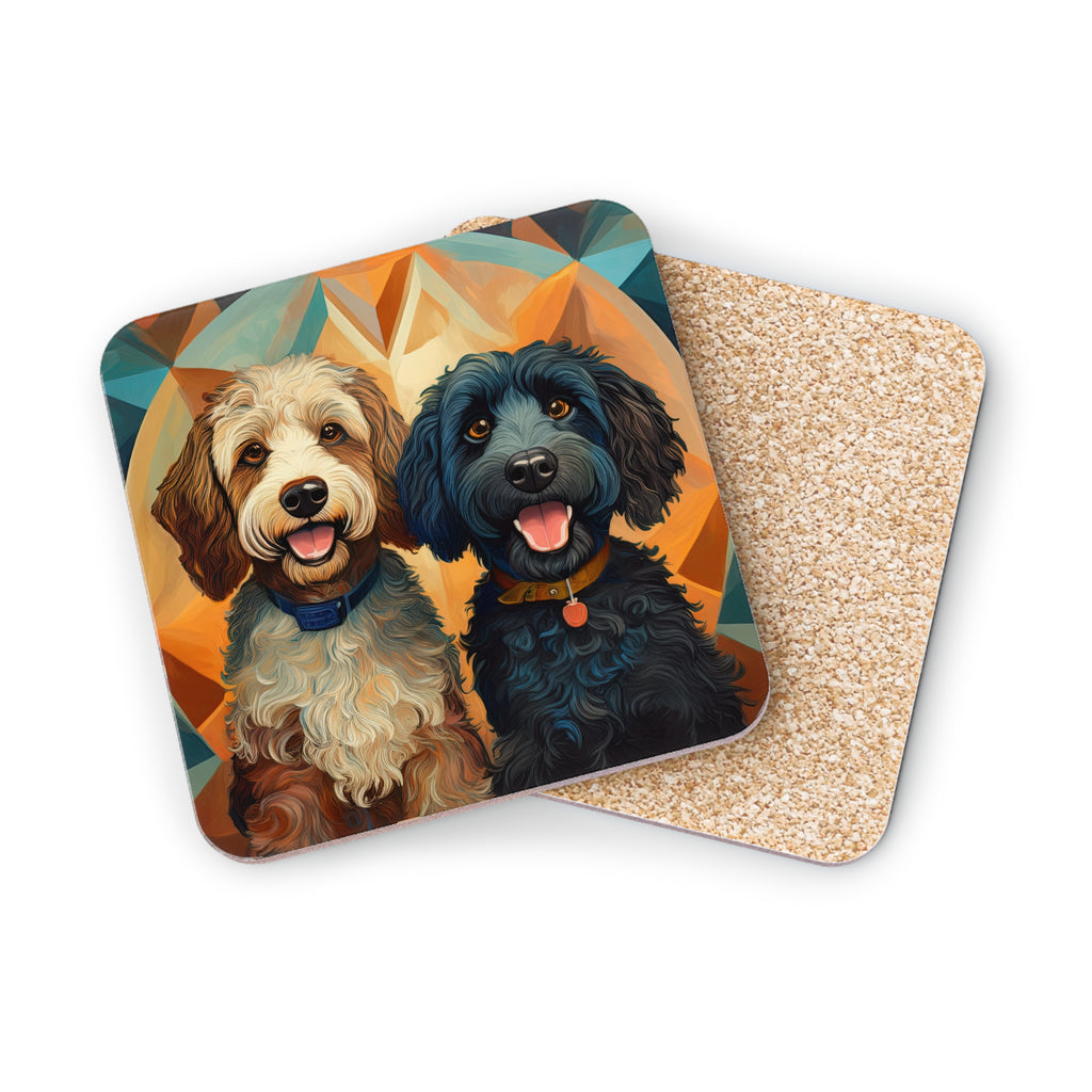 Doodles, Black & Tan Coasters