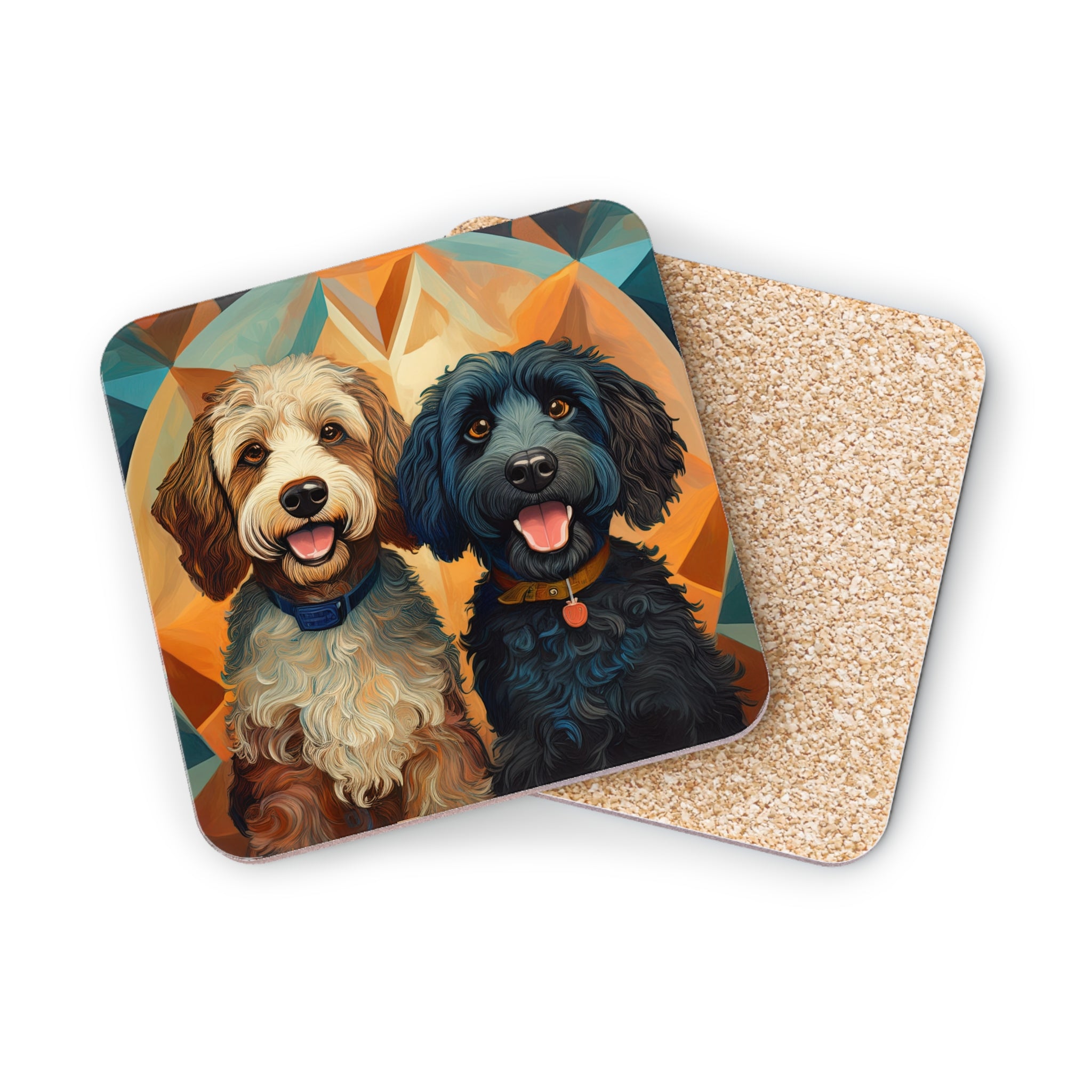 Doodles, Black & Tan Coasters