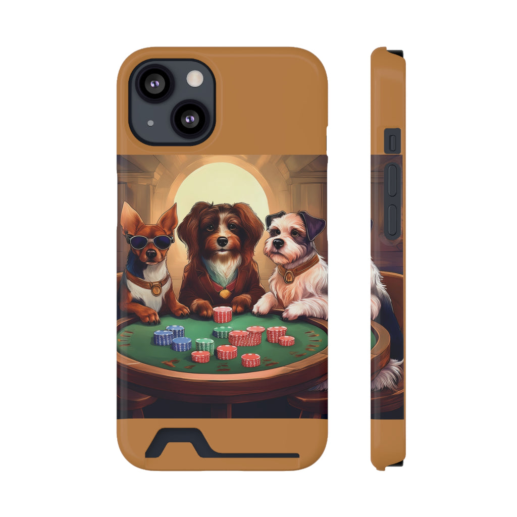Puppy Poker Phone Case with Card Holder