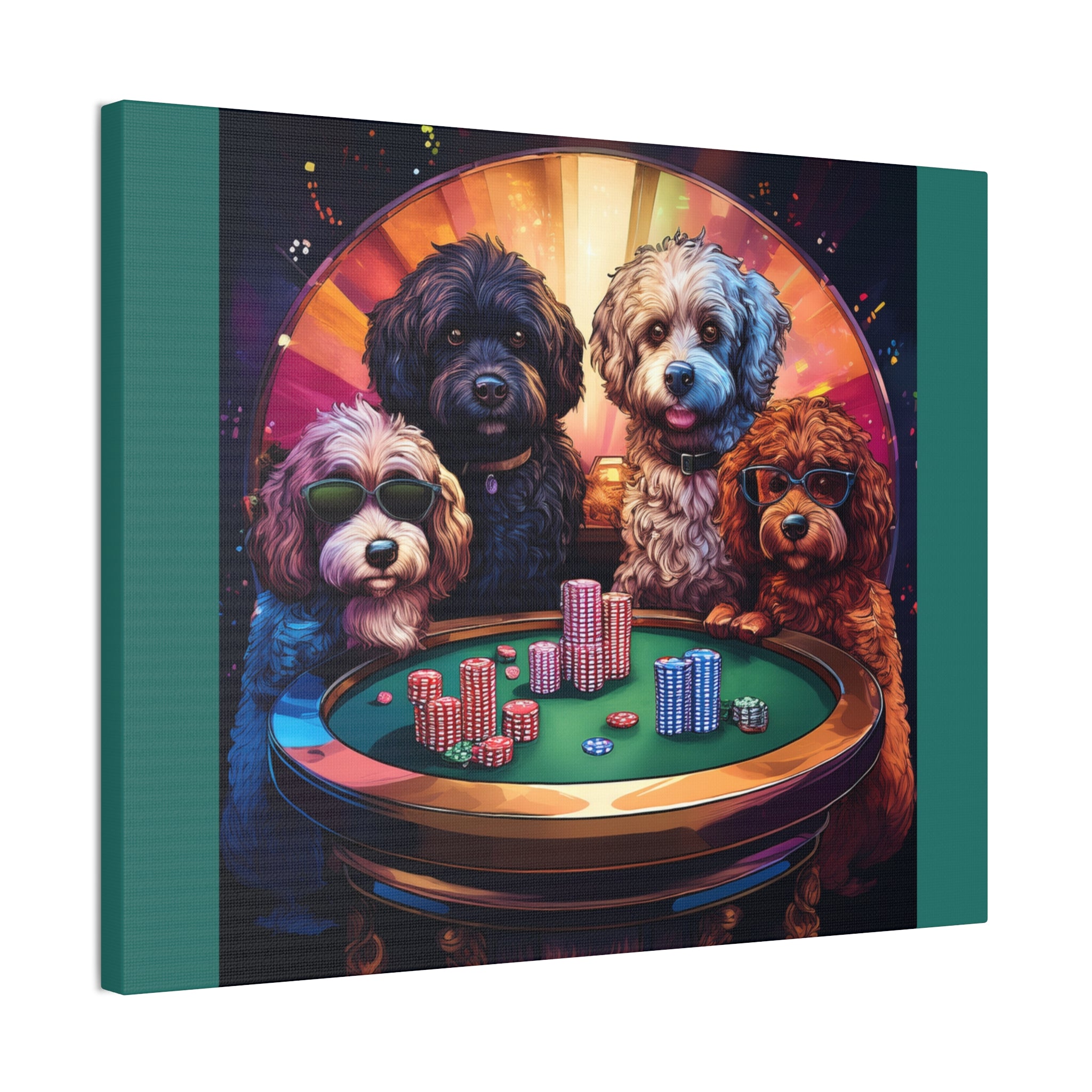 Doodle Poker Game Canvas Painting