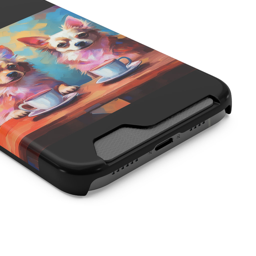 Cafe con Chihuahua Phone Case with Card Holder