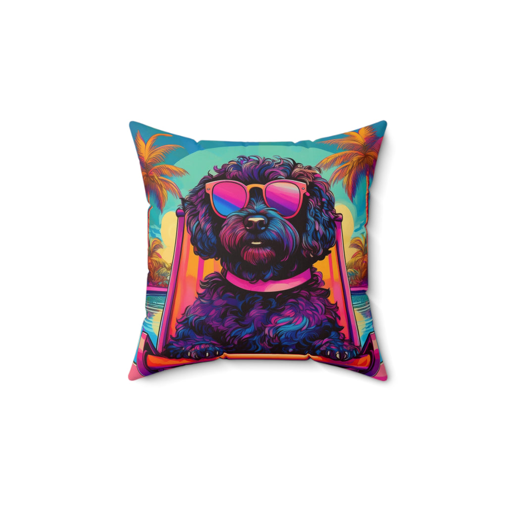 Doodle Poolside Polyester Square Pillow
