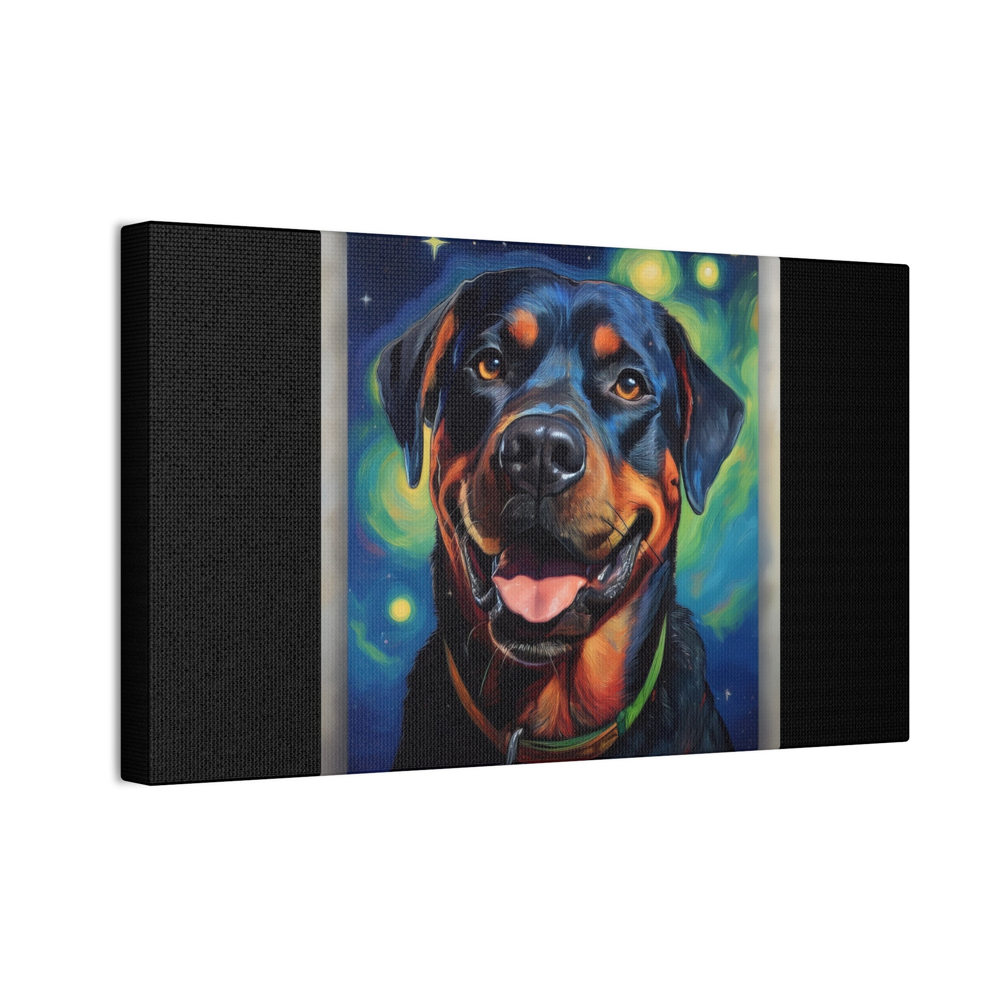 Rottweiler Stary Night Canvas Painting
