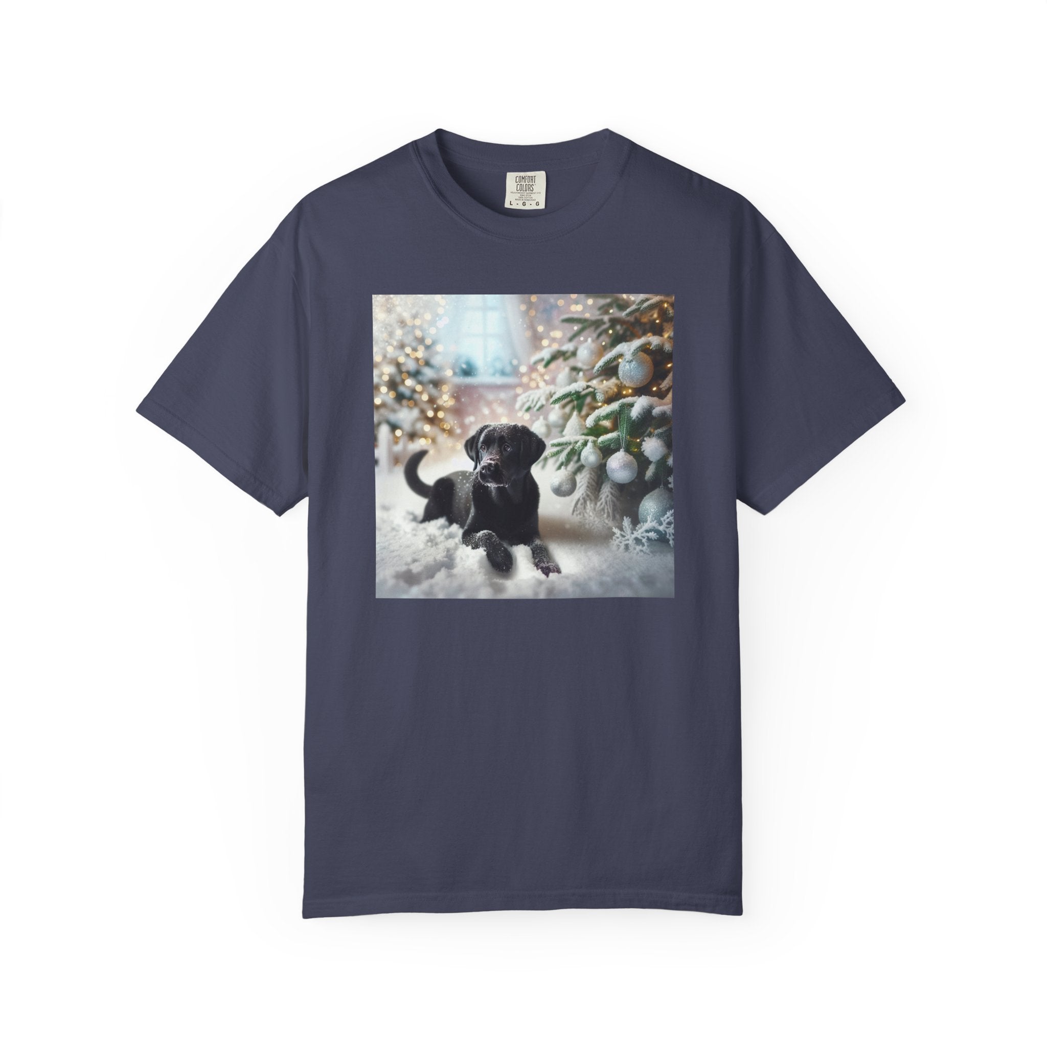 Black Lab Puppy Holiday Unisex Garment-Dyed T-shirt