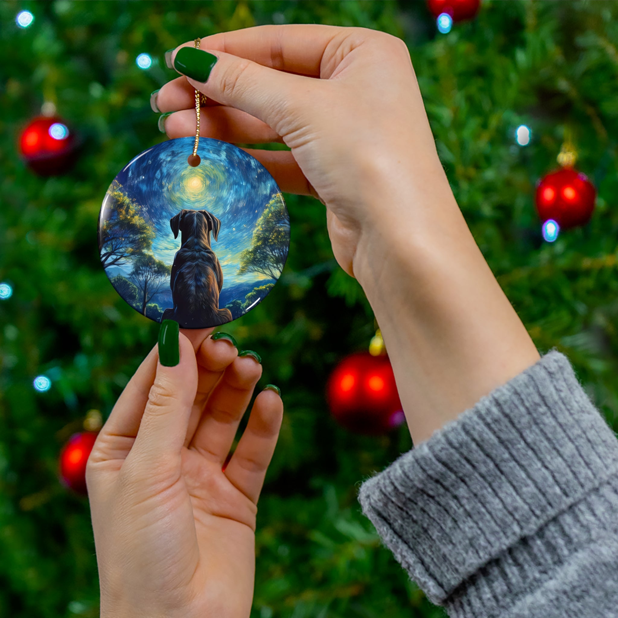 Moonlit Thoughts Ceramic Ornament