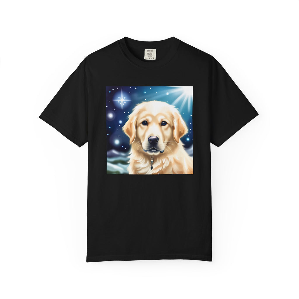 Golden Retriever Stary Night Unisex Garment-Dyed T-shirt