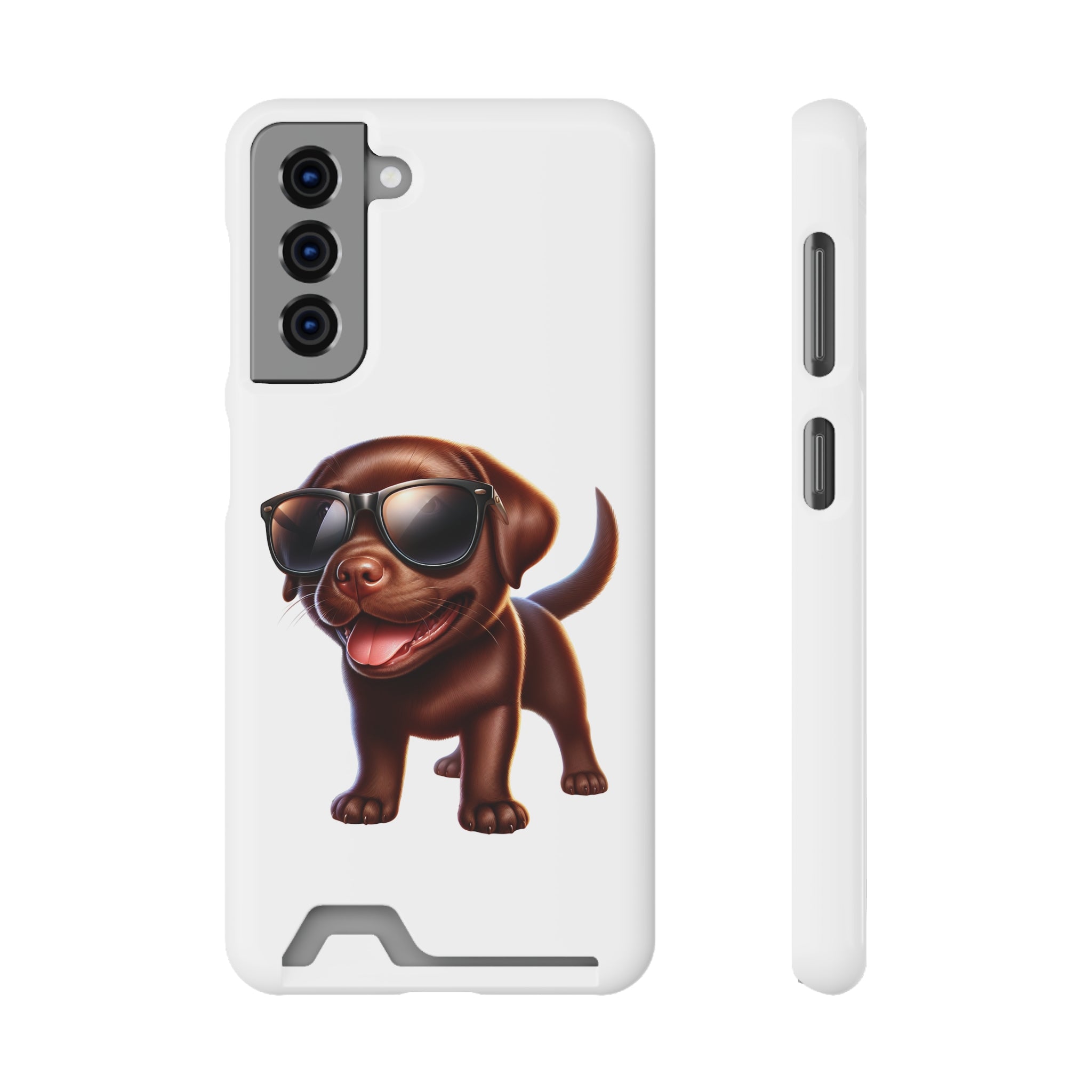 Chocolate Lab with Sunglasses Phone Case with Card Holder