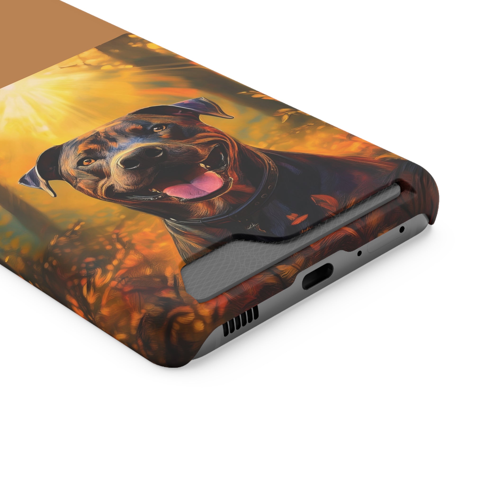 Pitbull Autumn Phone Case with Card Holder