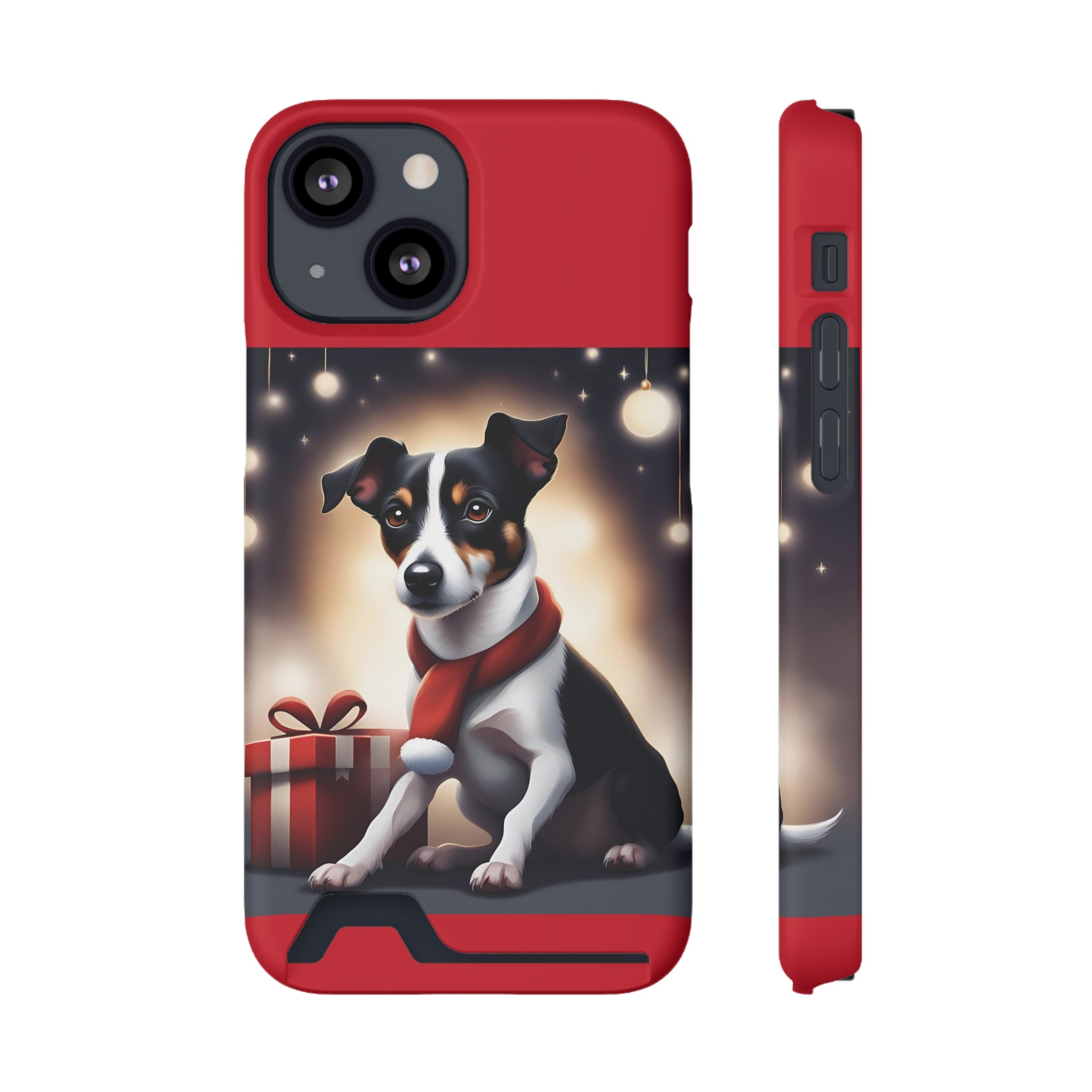 Jack Russel Holiday Phone Case with Card Holder