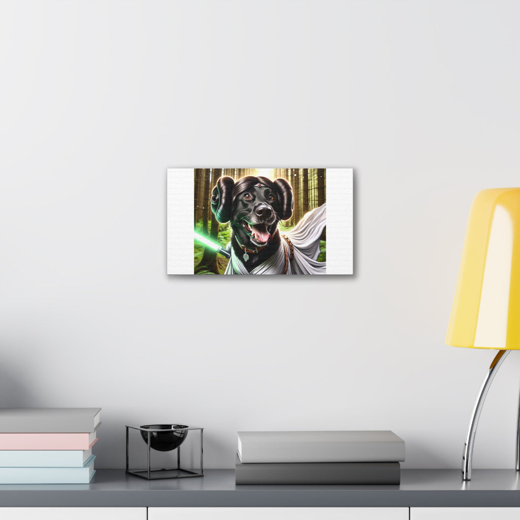 Black Lab Galaxy Princess Canvas Stretched, 0.75"