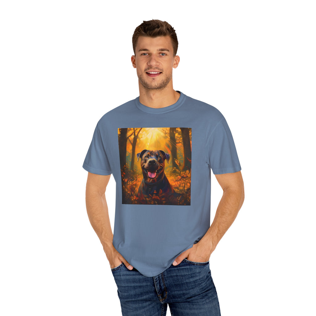 Pit Bull Brindle Autumn Unisex Garment-Dyed T-shirt