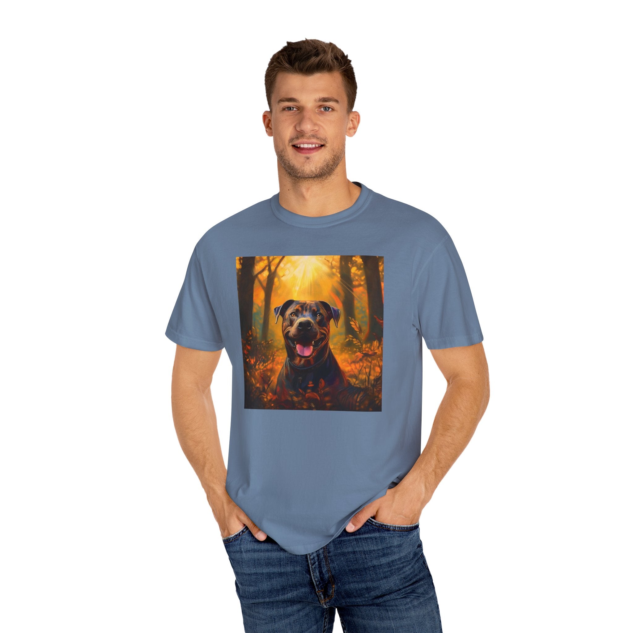Pit Bull Brindle Autumn Unisex Garment-Dyed T-shirt