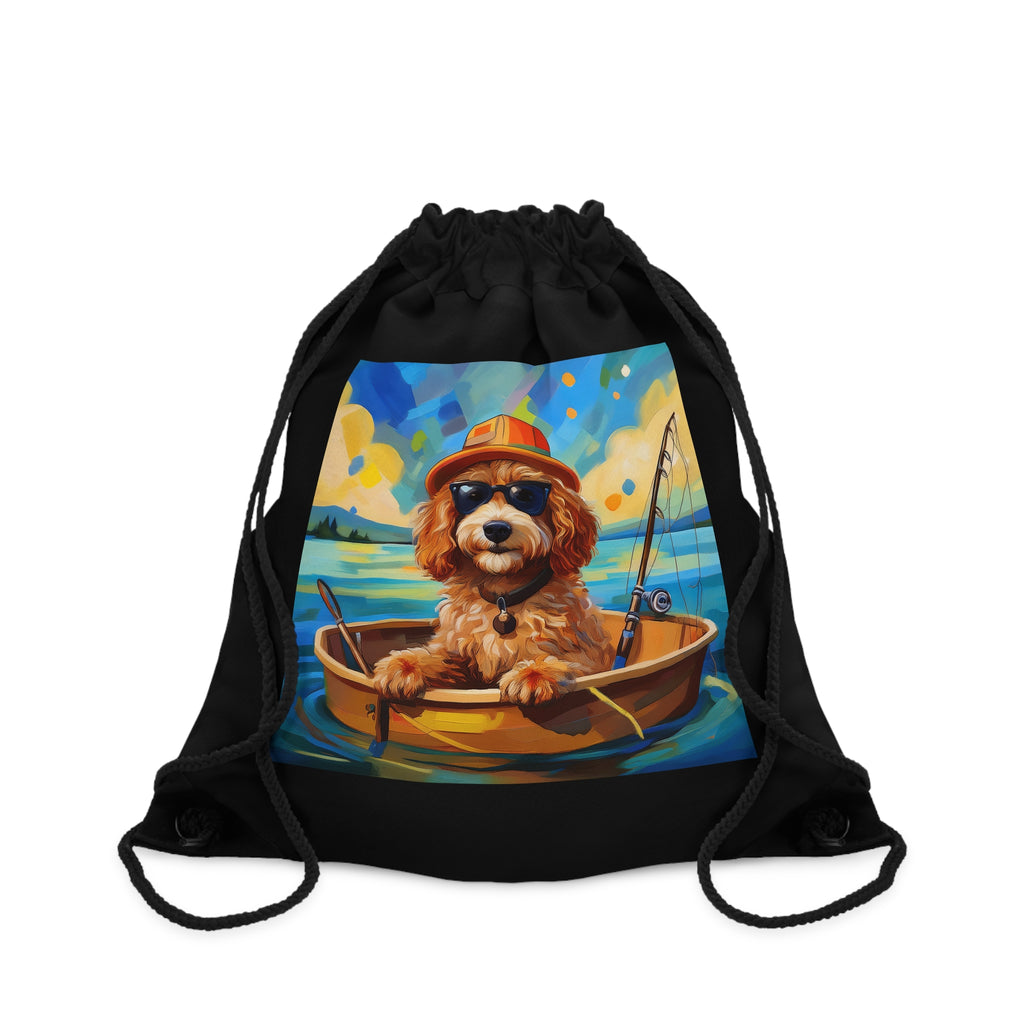 Doodle Fishing Drawstring Bag