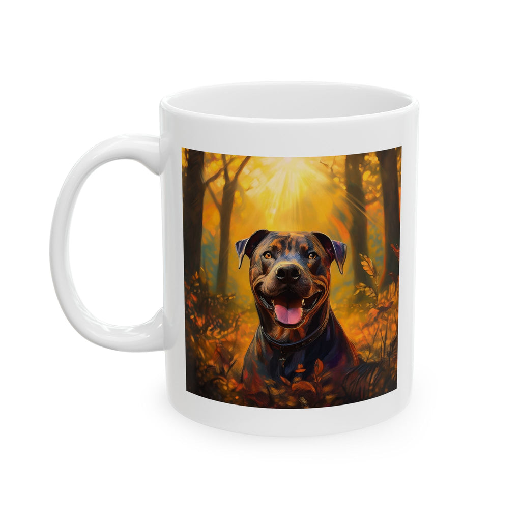 Pit Bull Brindle Autumn Ceramic Mug, (11oz, 15oz)